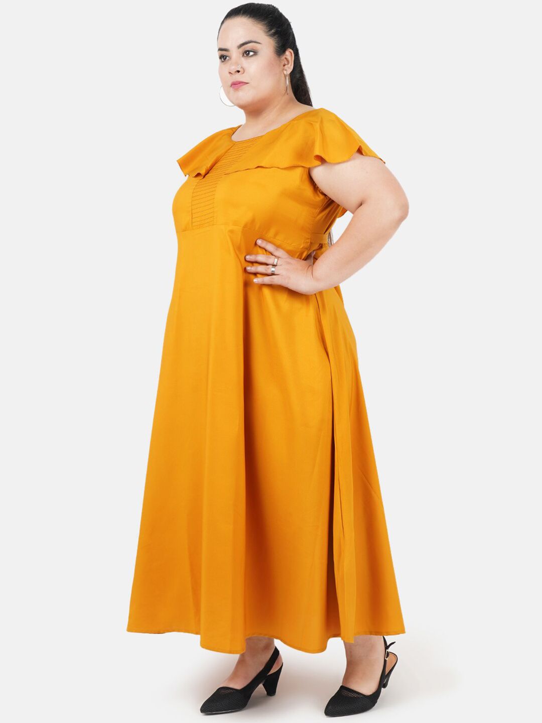 Yellow Solid Maxi Dress — view 4