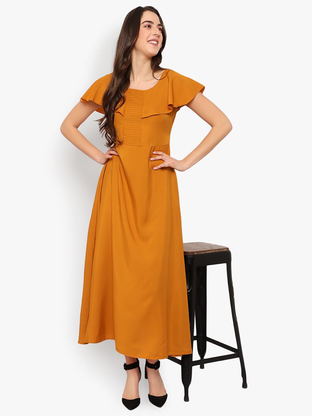 Yellow Solid Maxi Dress — view 13