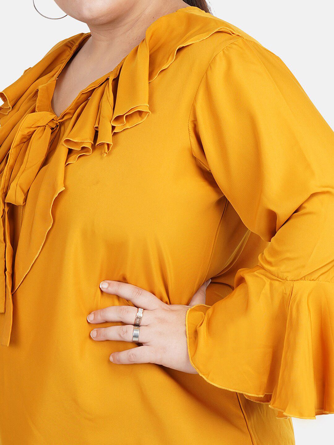 Mustard Flared Top — view 2