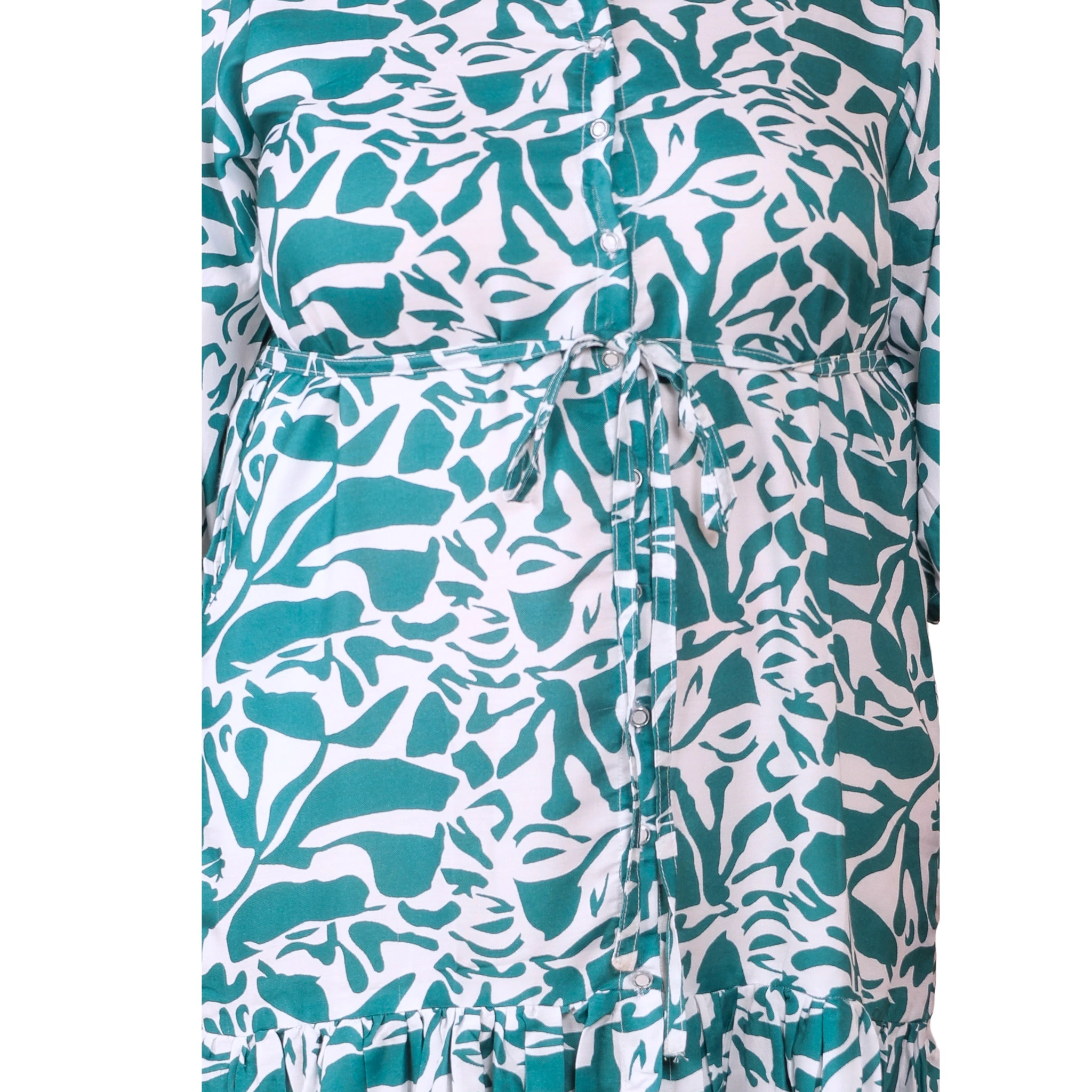 Green Abstract Print Maxi Dress