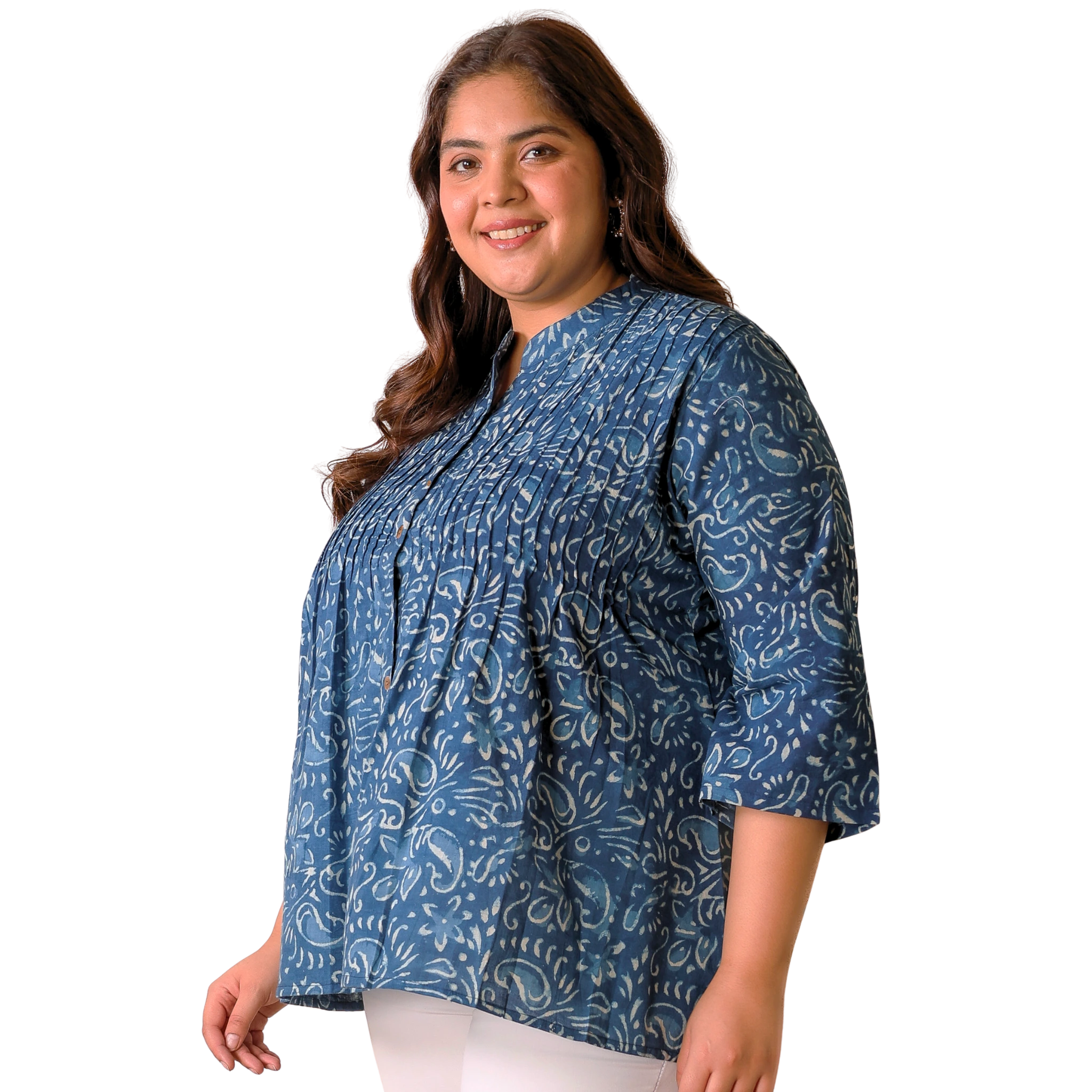 Indigo Handblock Paisley Tunic