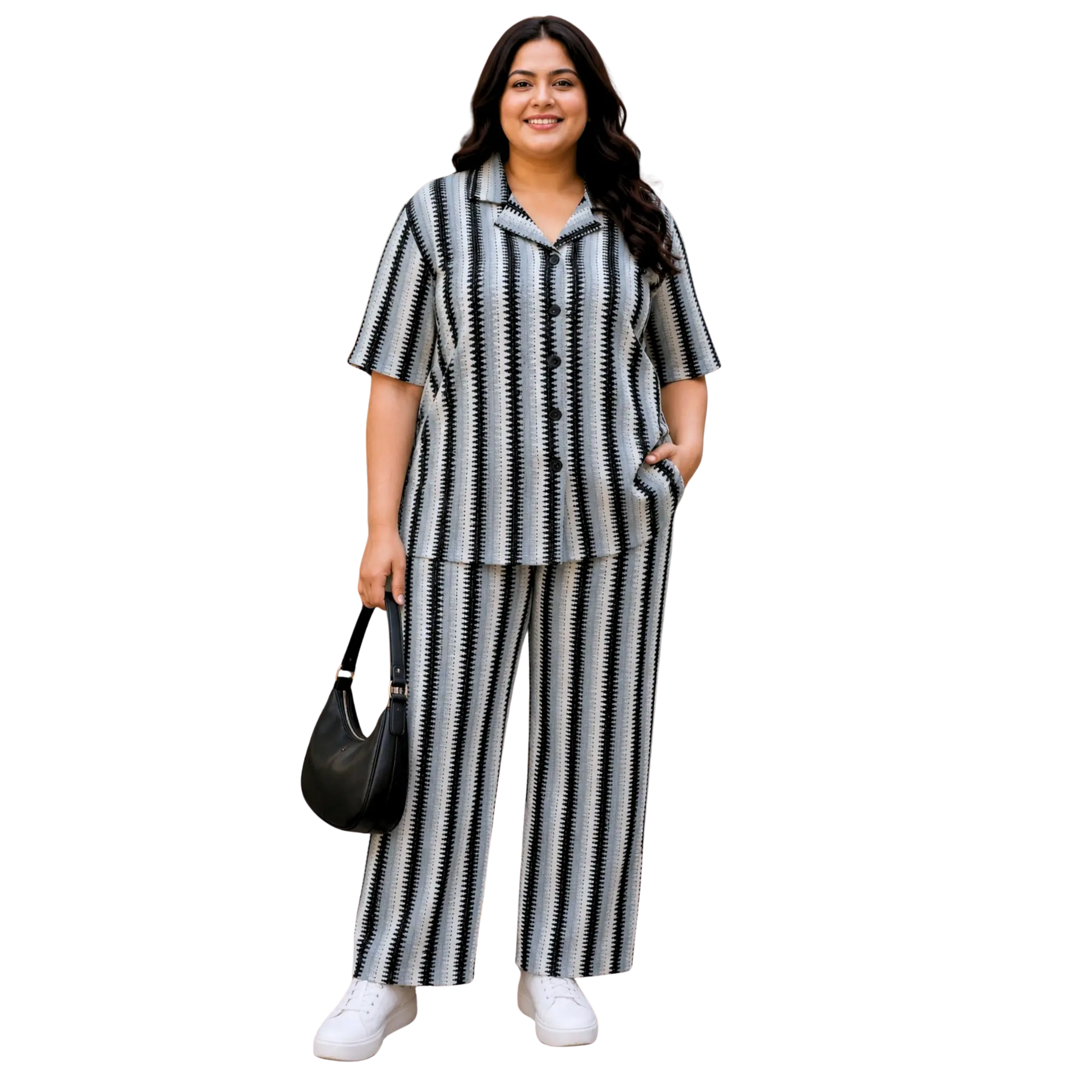 Blue and Black Crochet Co Ord Set