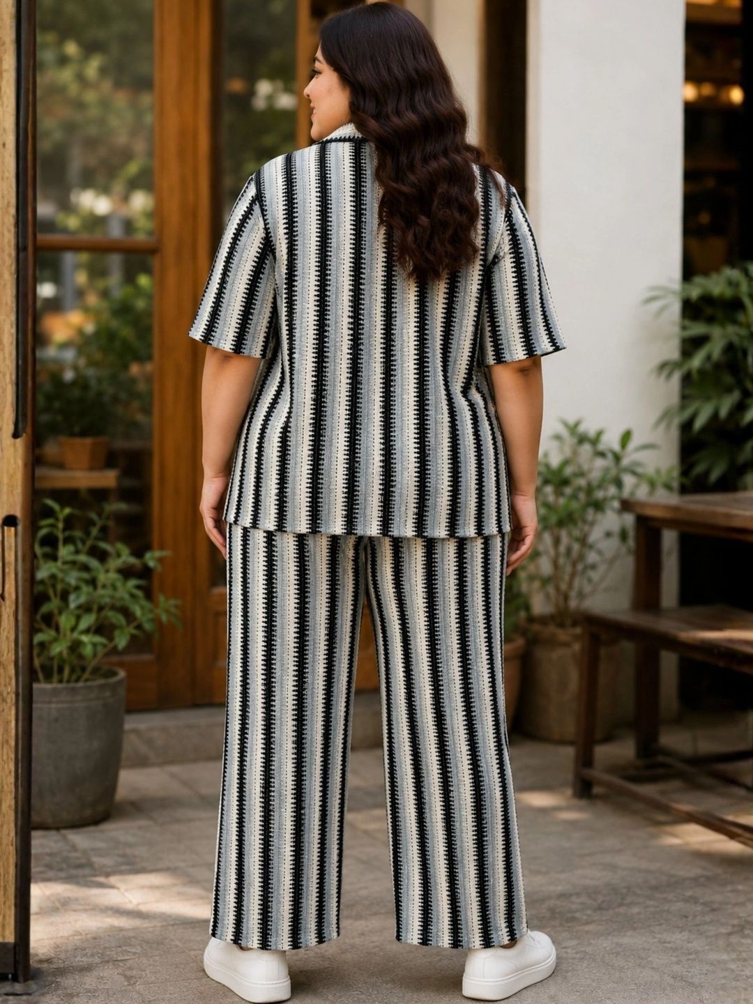 Blue and Black Crochet Co Ord Set — view 2