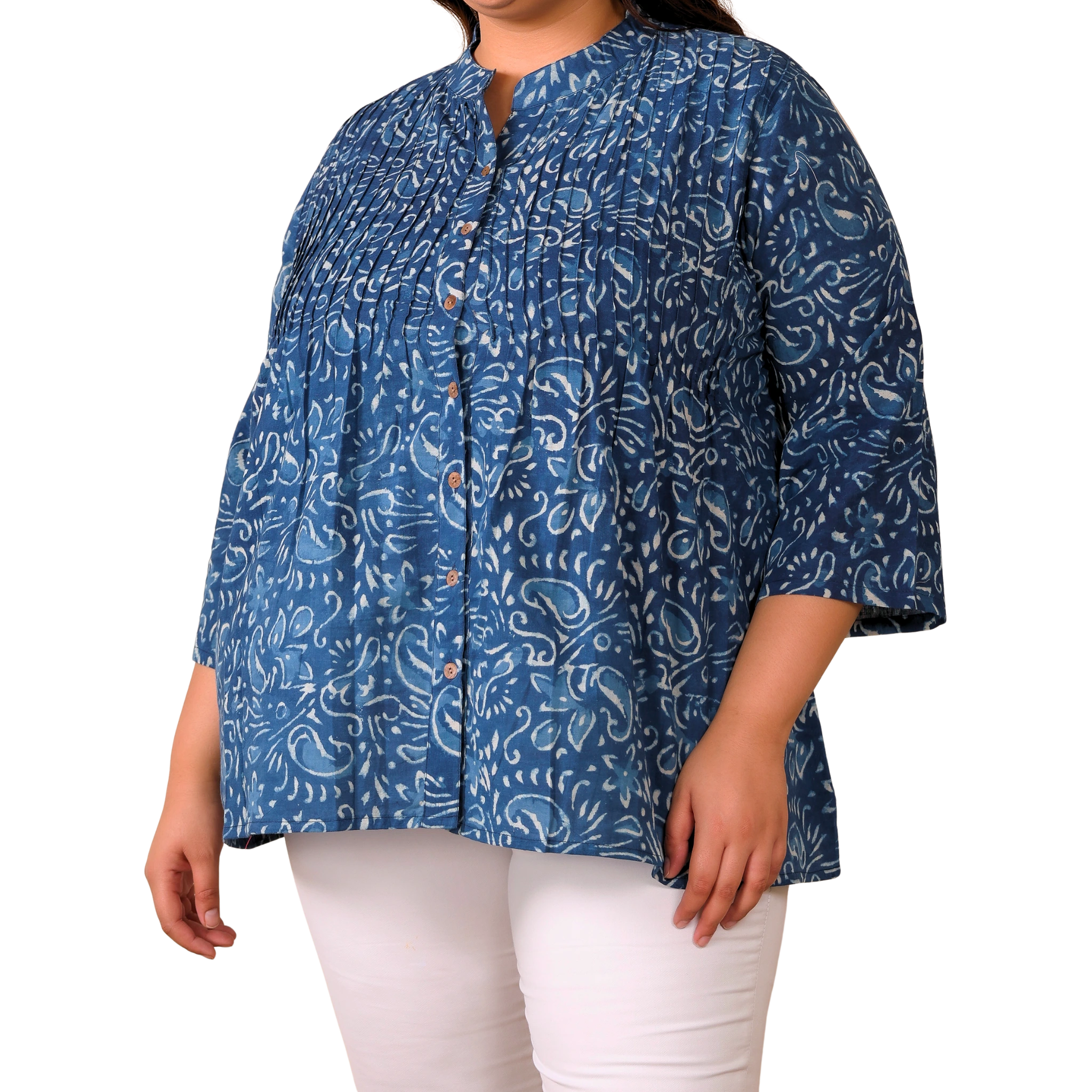 Indigo Handblock Paisley Tunic