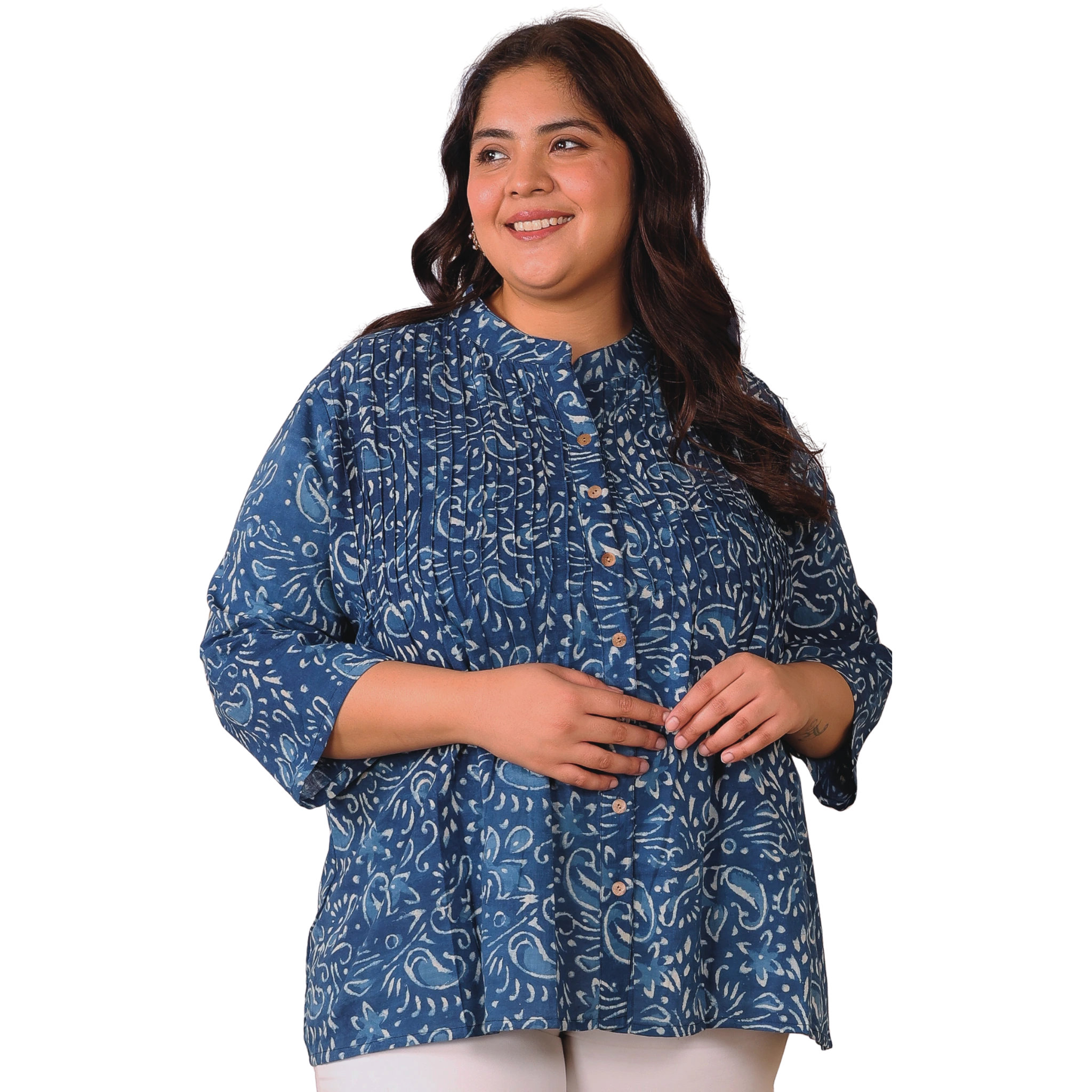 Indigo Handblock Paisley Tunic