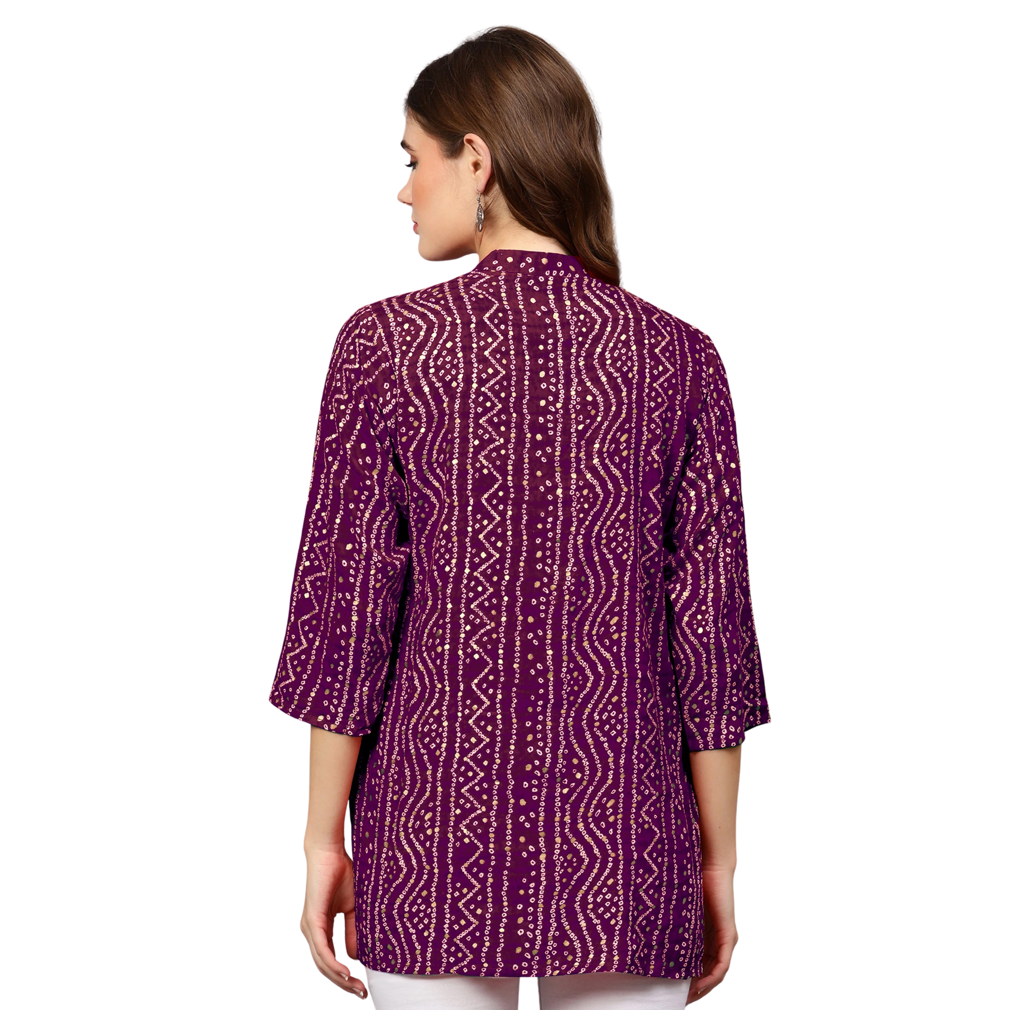 Purple Bandhani Print Tunic