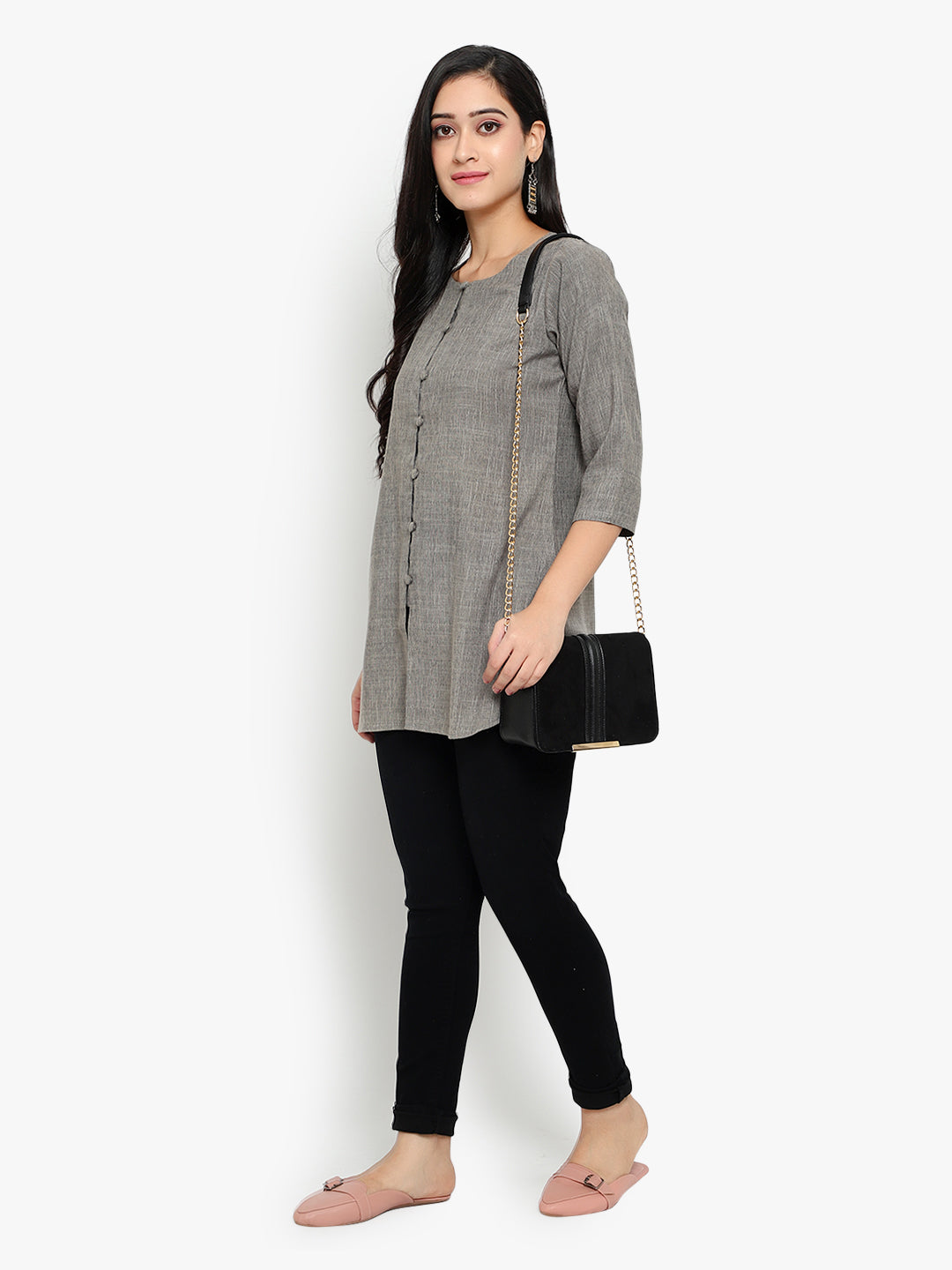 Grey Cotton Linen Tunic