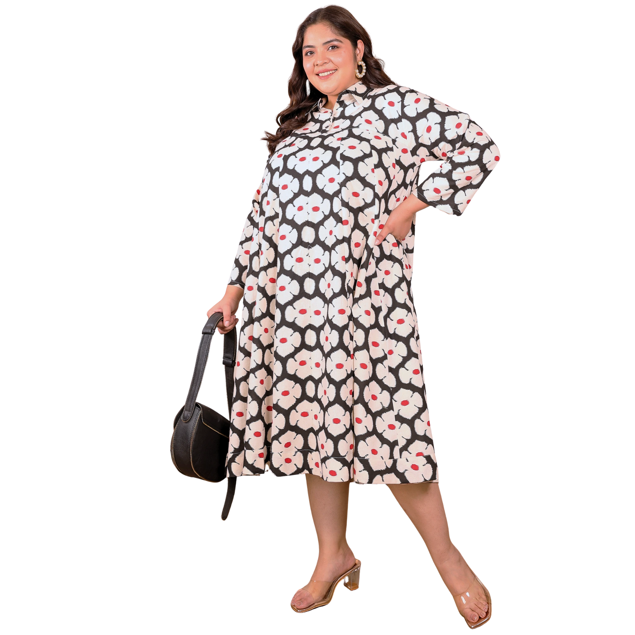 Black Floral Kali Plus Size Dress