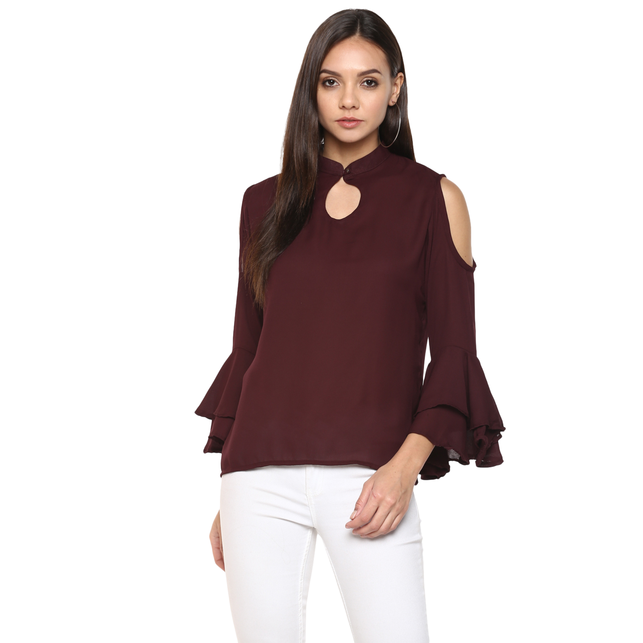 Maroon Georgette Top