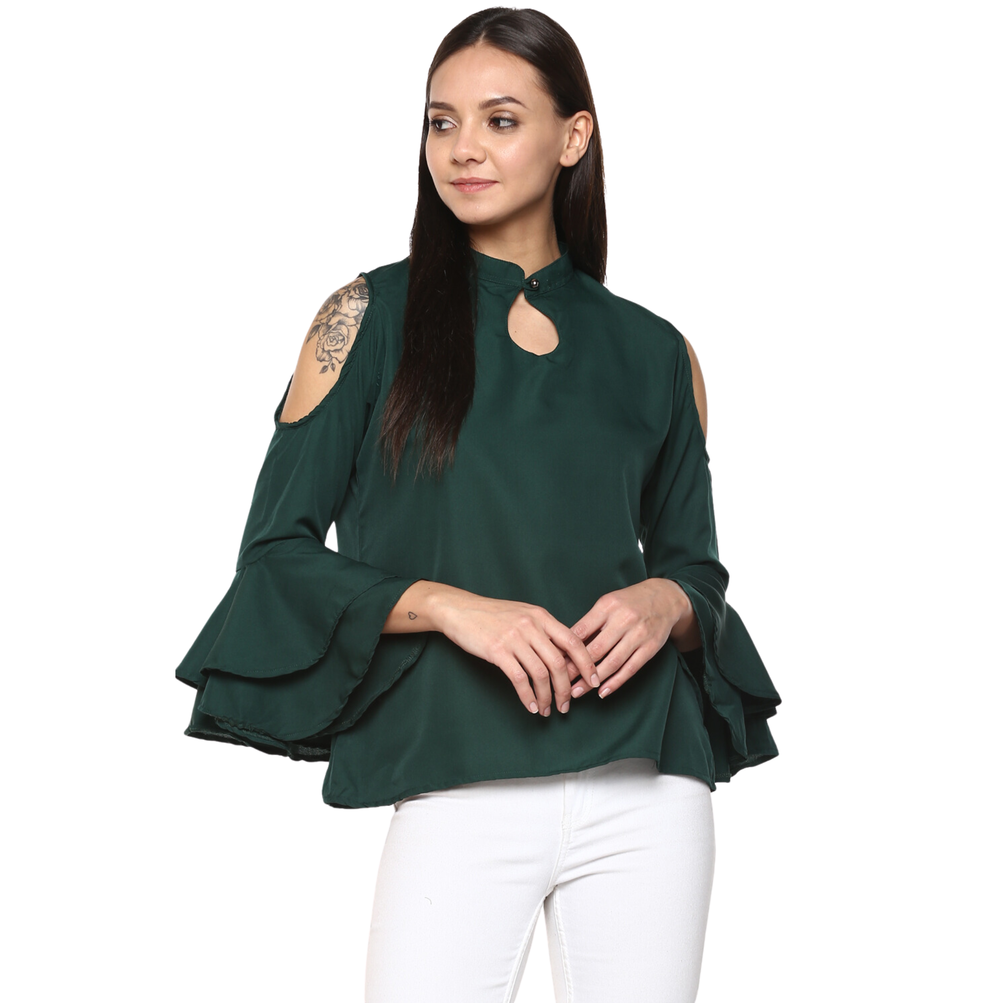 Green Georgette Top