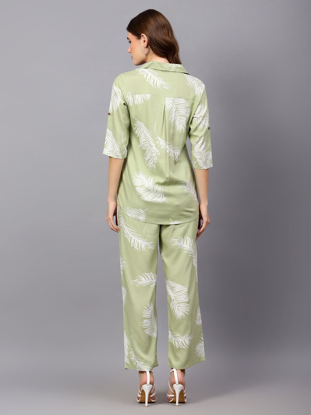 Green Leaf Print Co-Ord Set