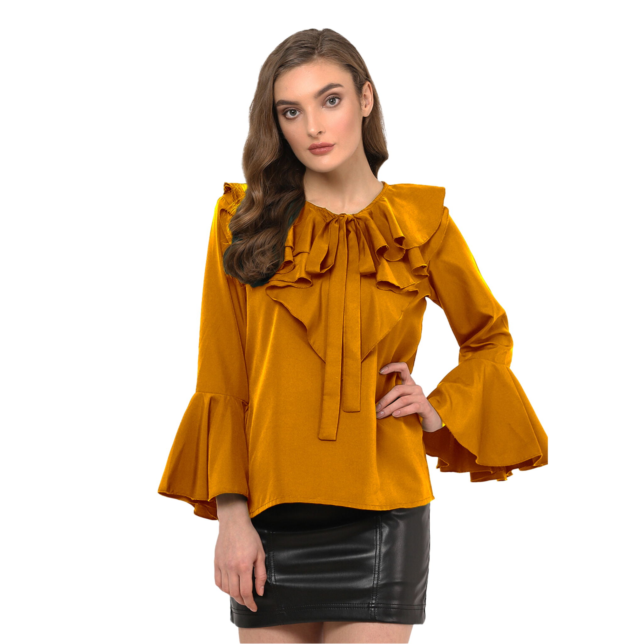 Mustard Flared Top