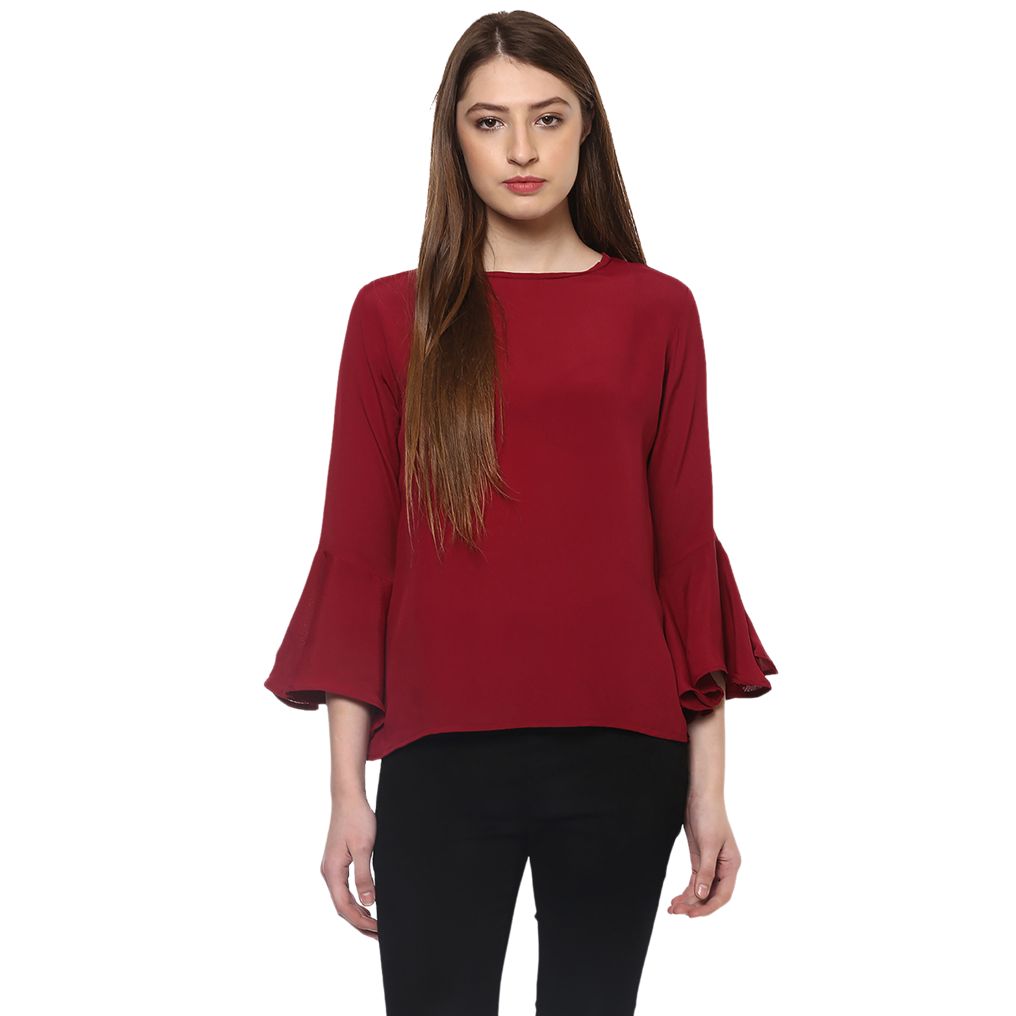 Maroon Crepe Top