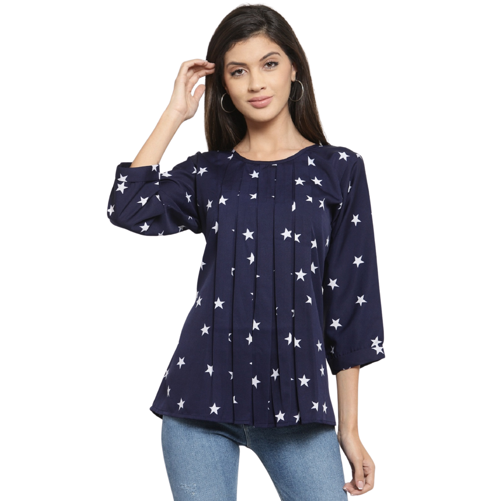 Blue Star Print Top