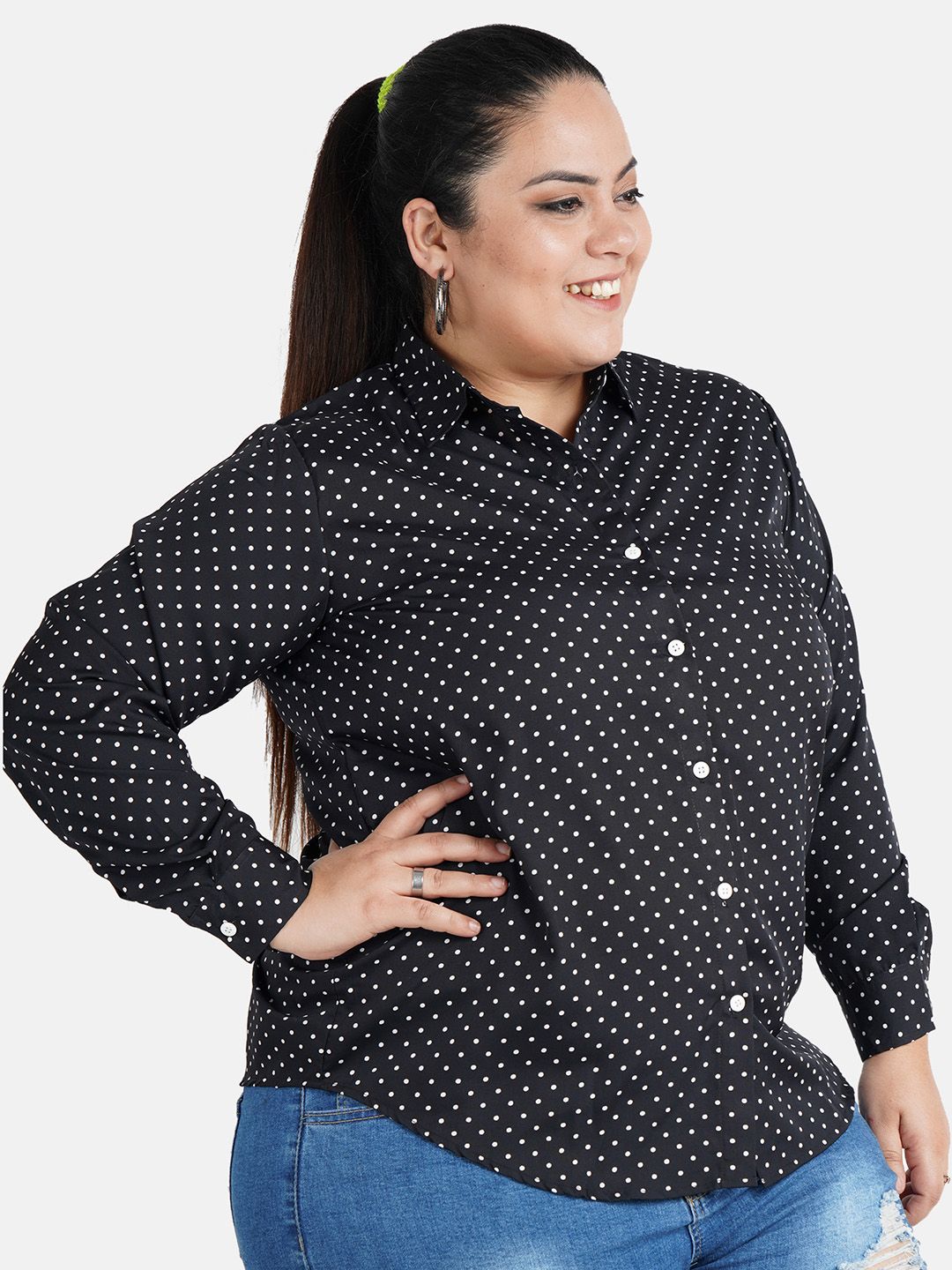 Black Polka Dot Shirt — view 4