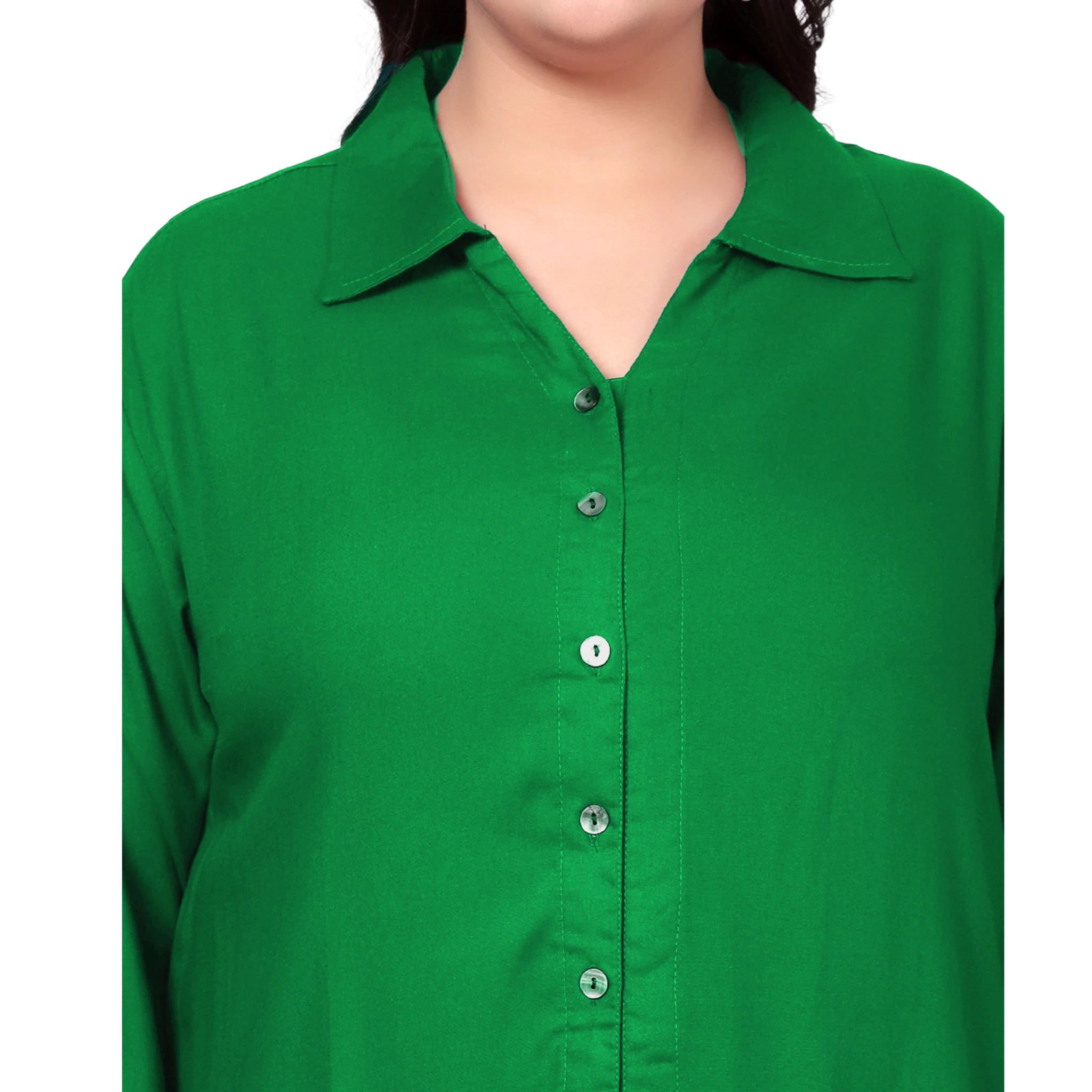 Green Solid Shirt and Floral Print Shorts Set