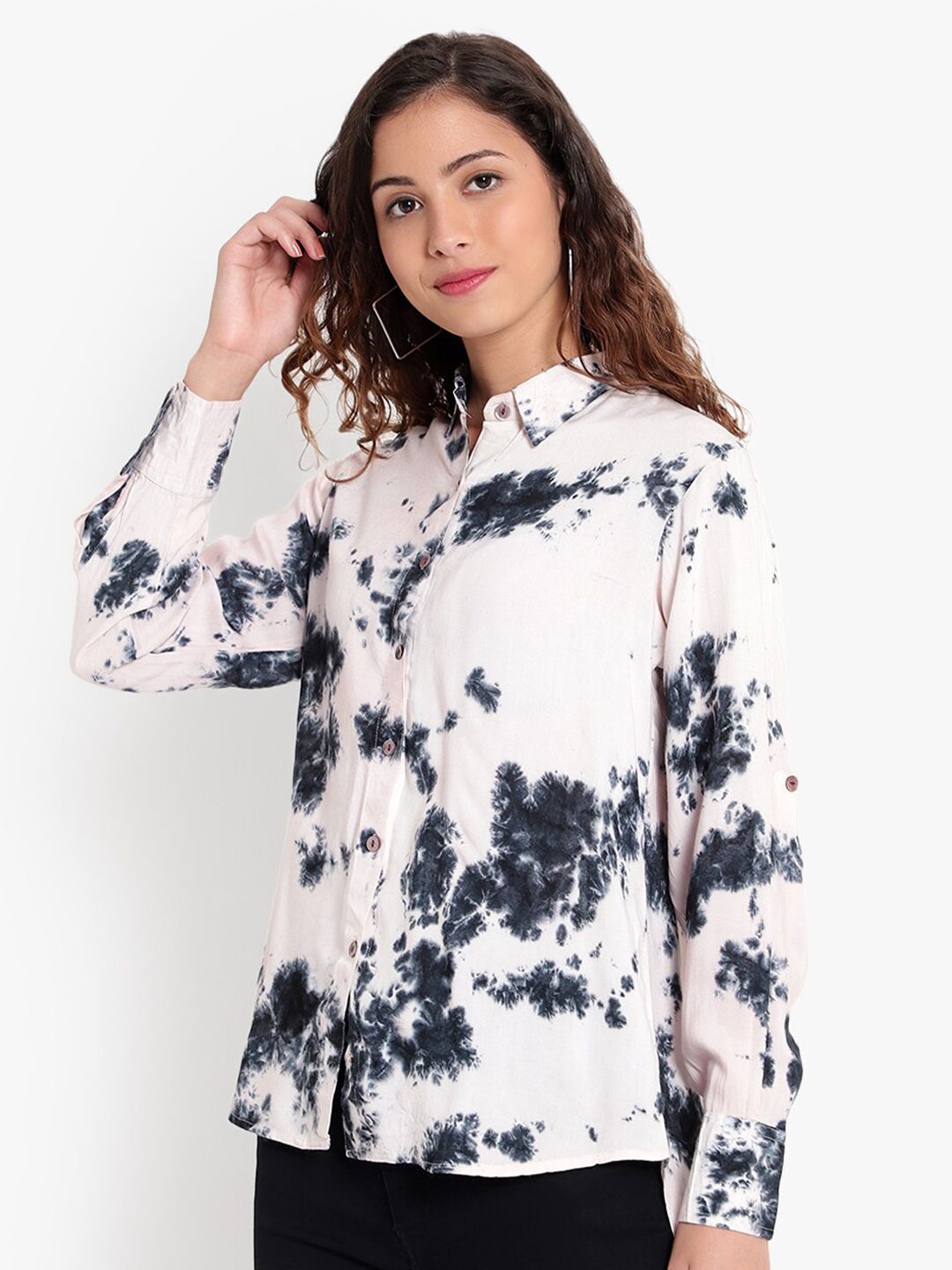 Black and White Tie Dye Shirt — view 4