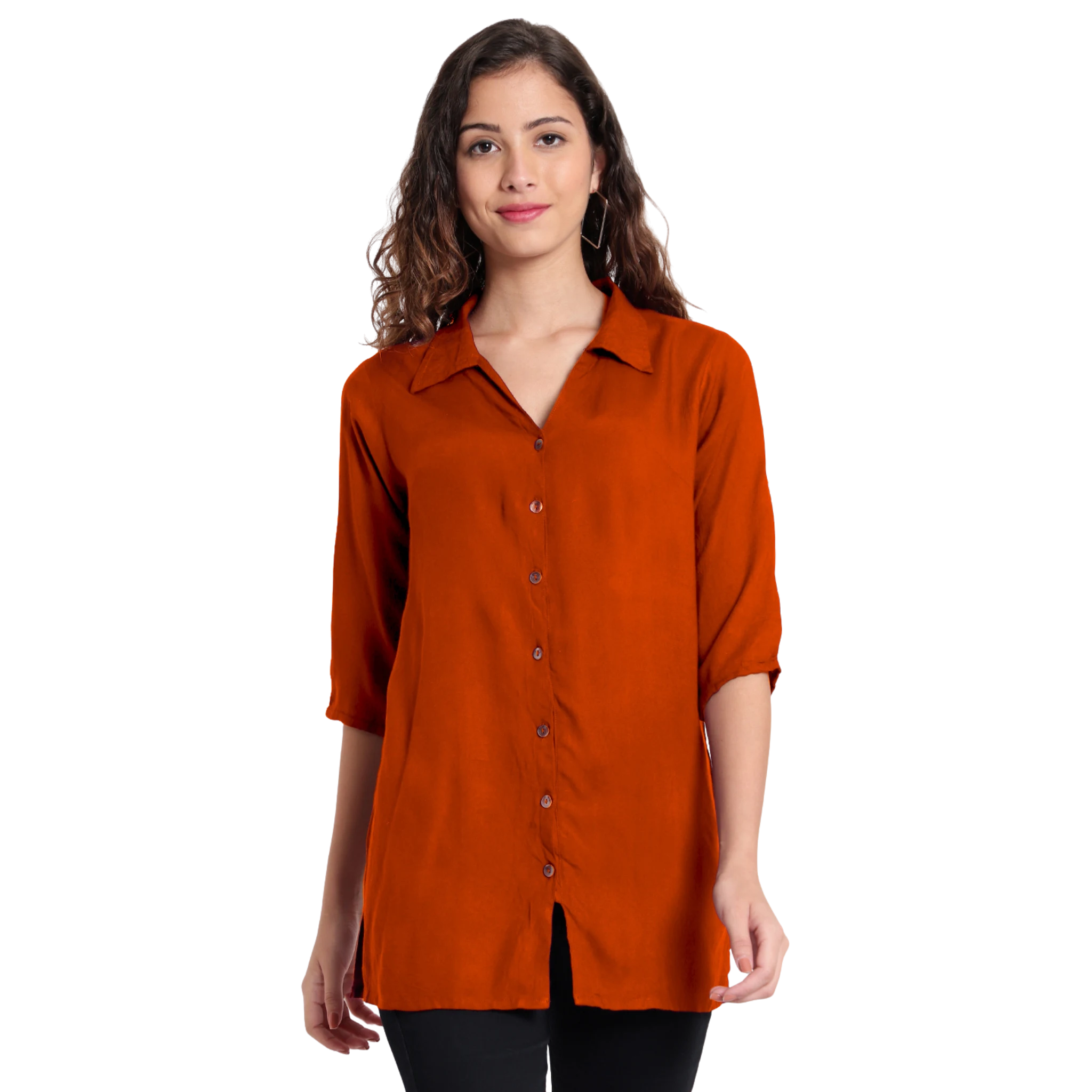 Rust Orange Longline Shirt