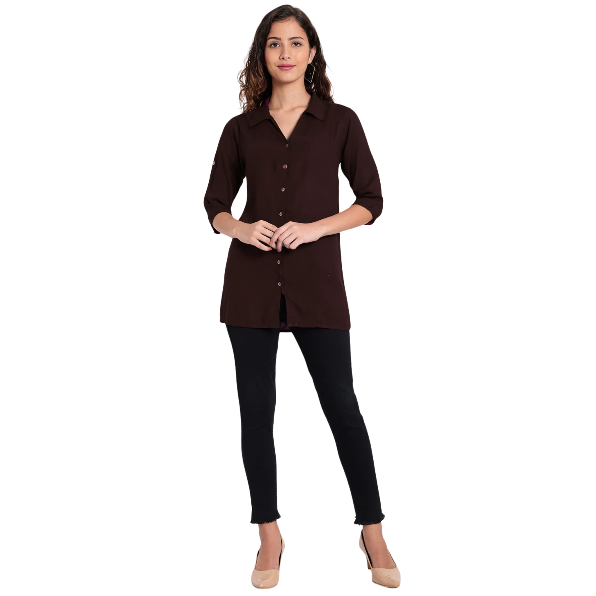 Brown Longline Shirt