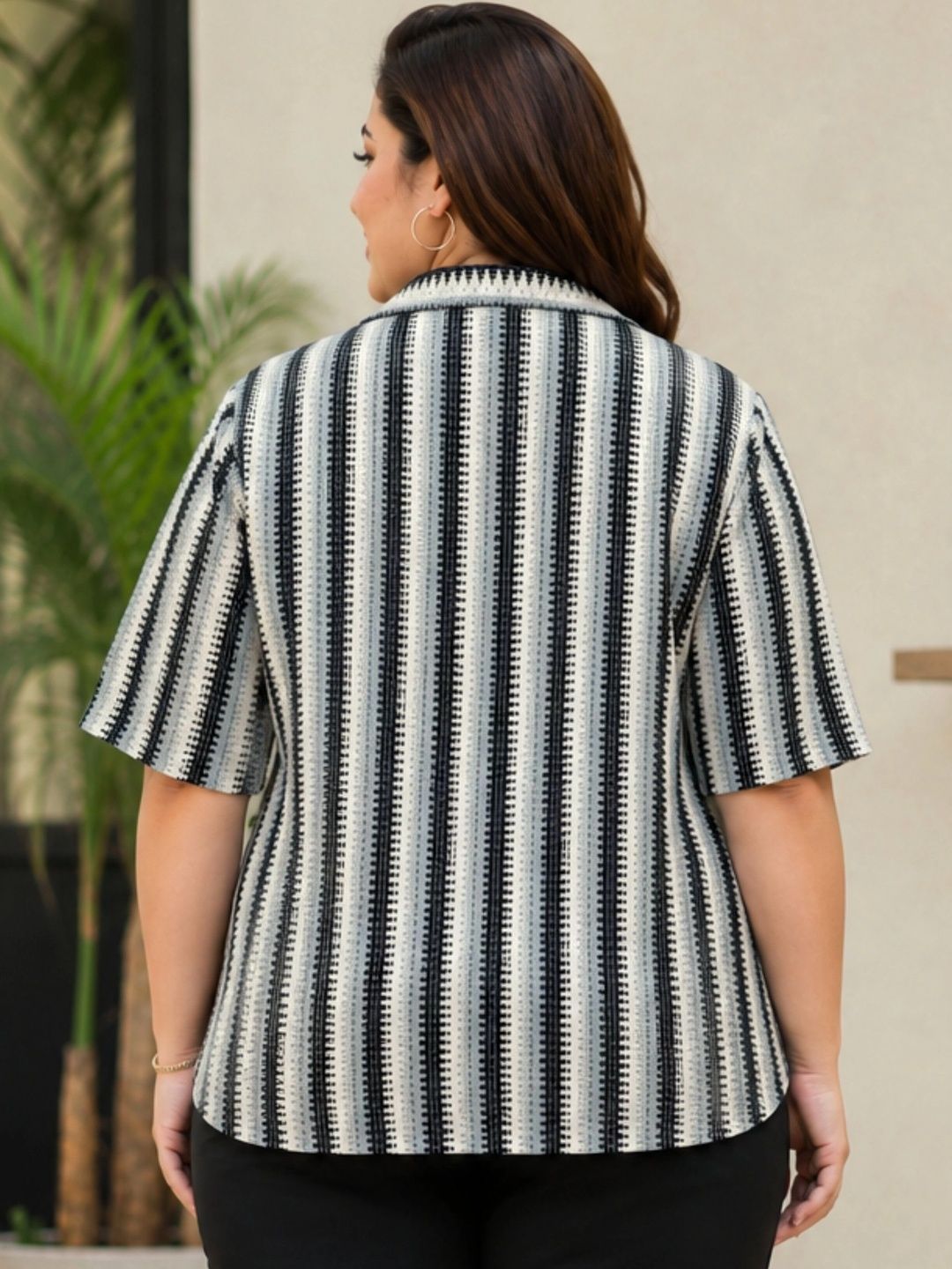 Blue and Black Crochet Shirt — view 2