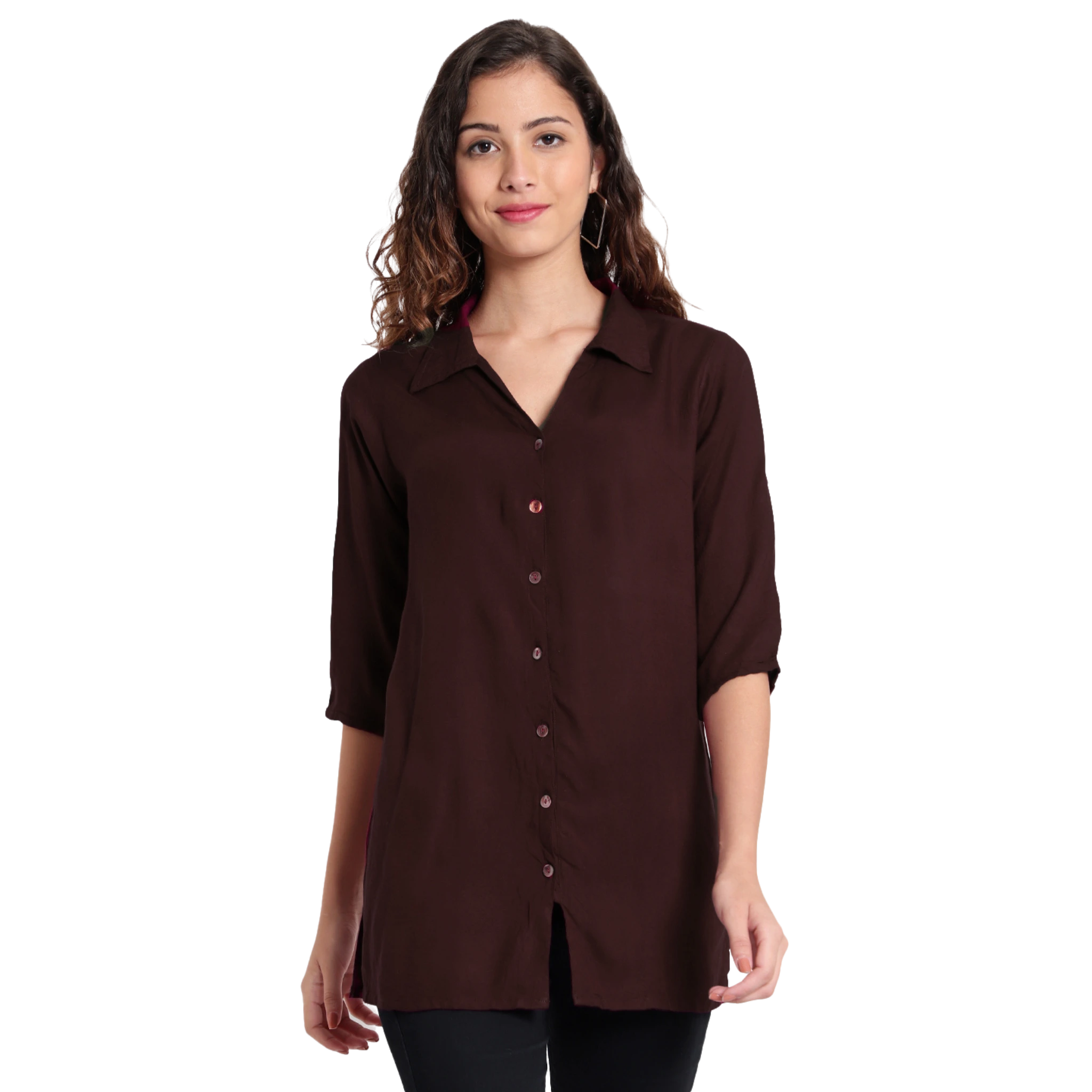 Brown Longline Shirt