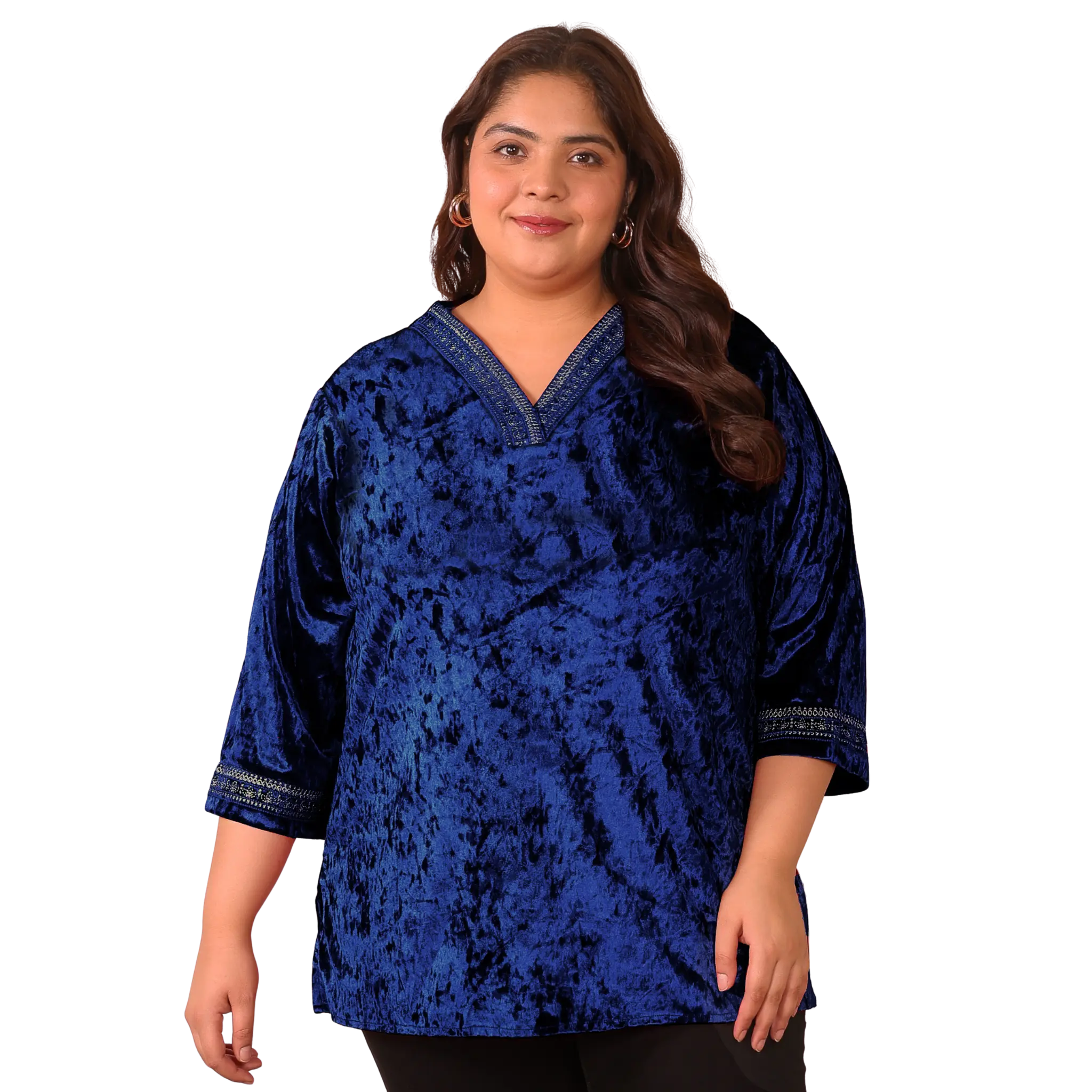 Blue Velvet Plus Size Tunic