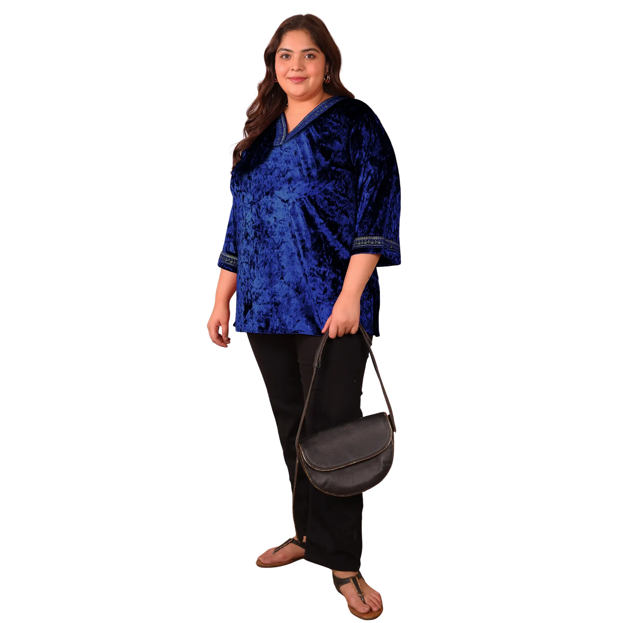 Blue Velvet Plus Size Tunic