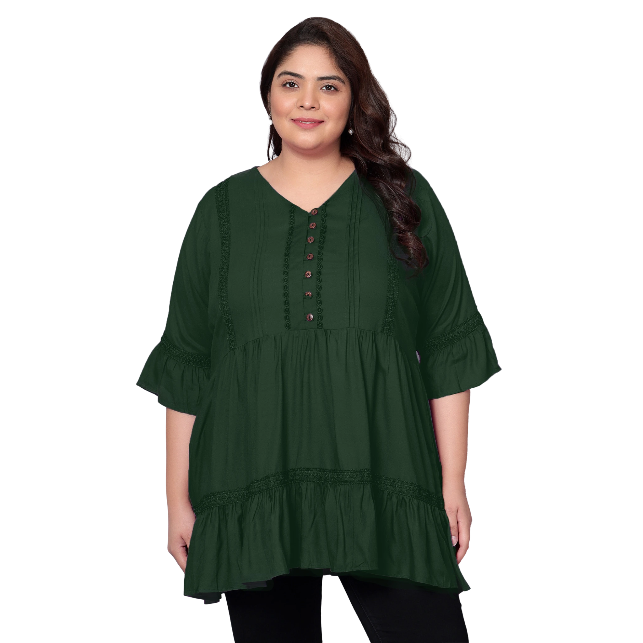Green Lace Plus Size Tunic