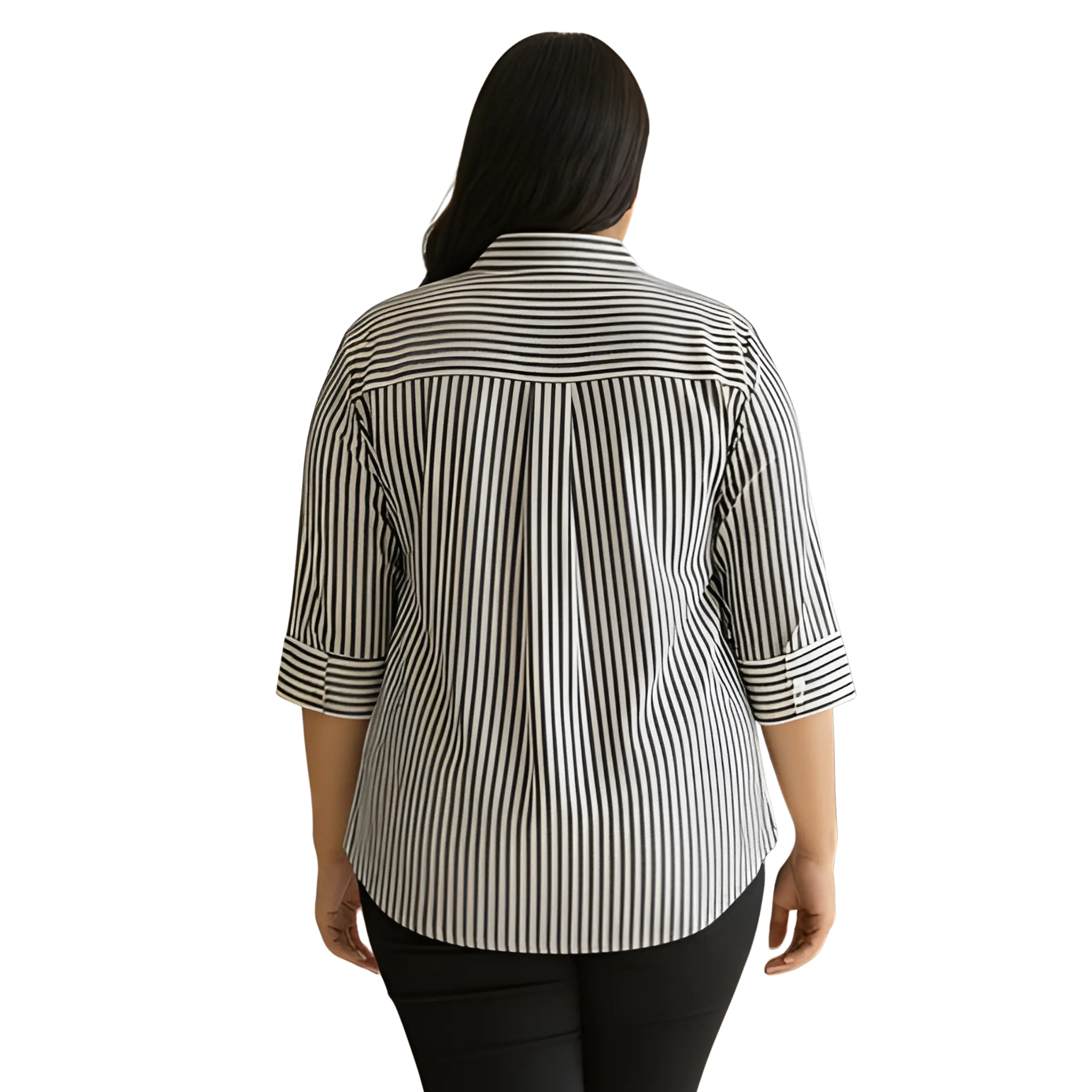 Black and White Stripe Cotton Shirt