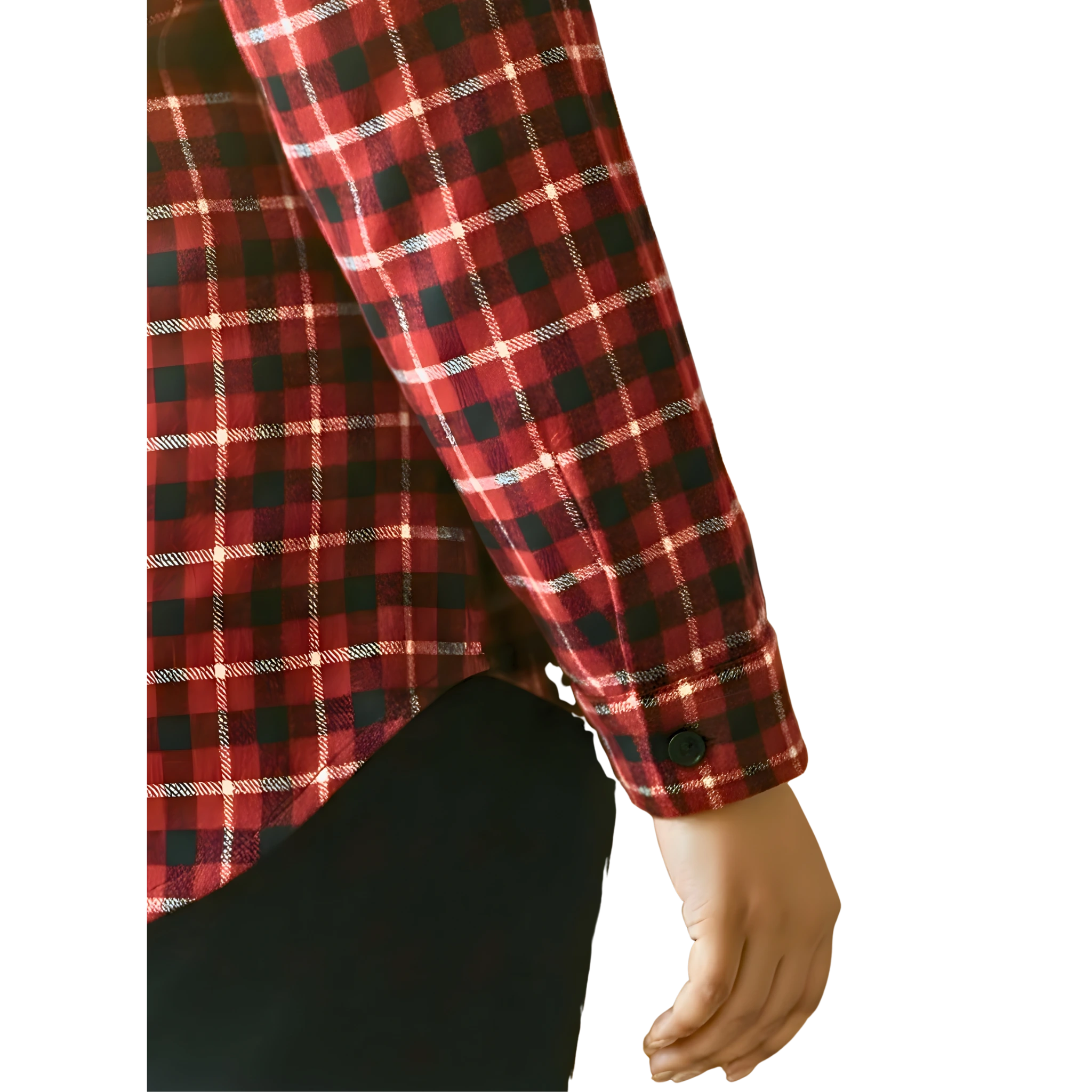 Red Woolen Checkered Plus Size Shirt