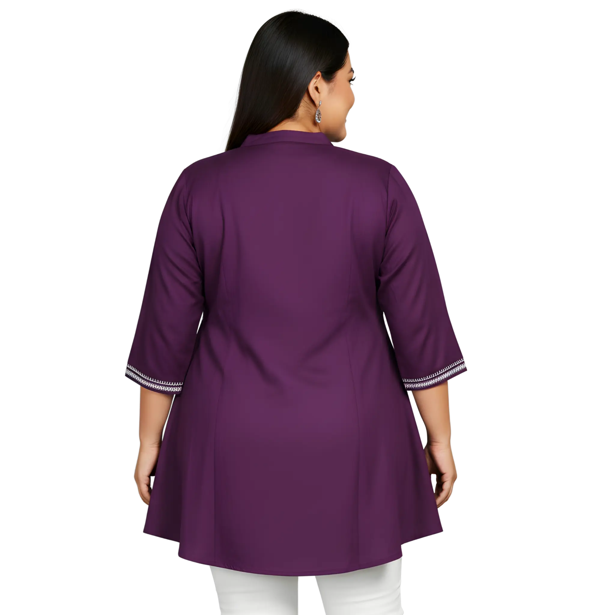 Purple Embroidered Tunic