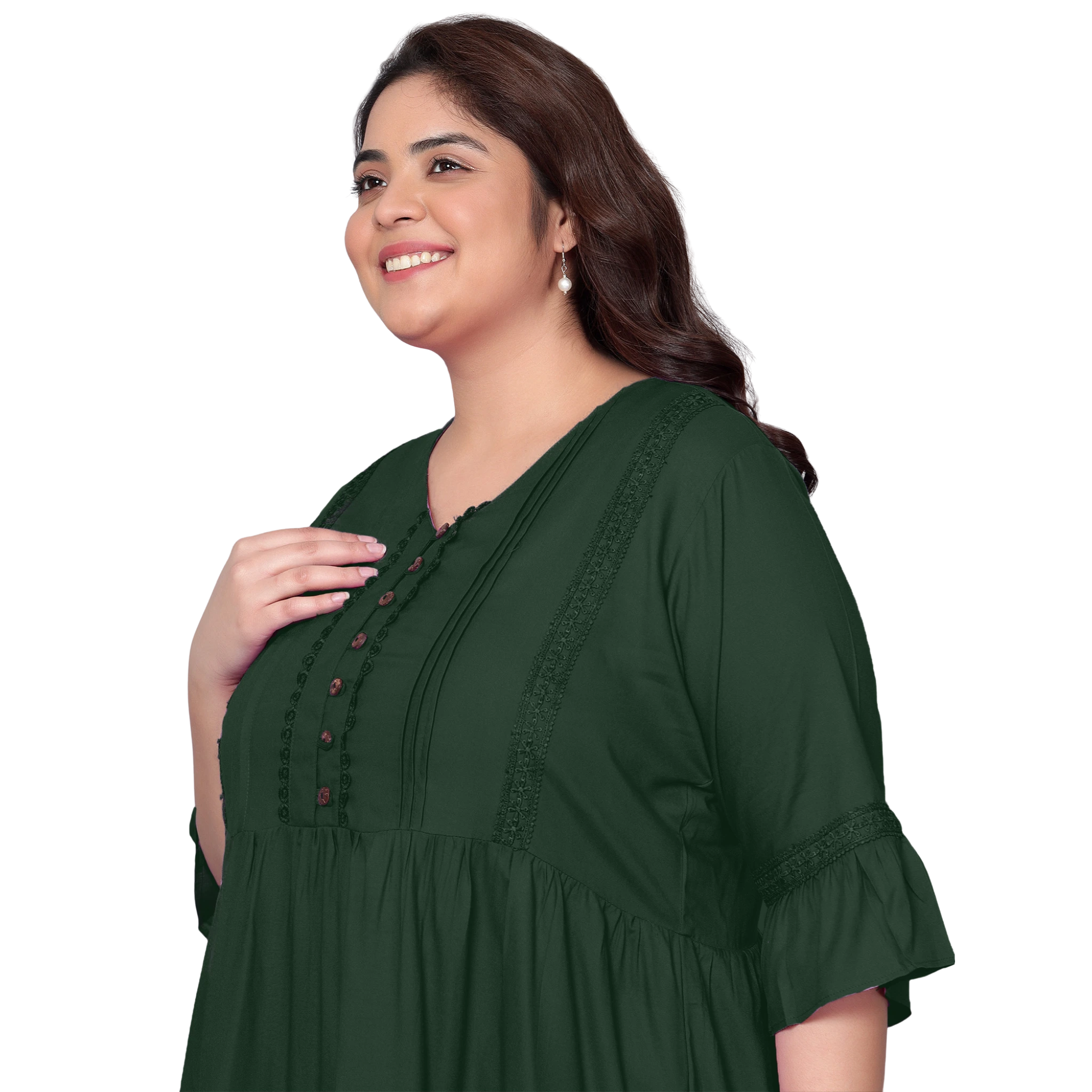 Green Lace Plus Size Tunic