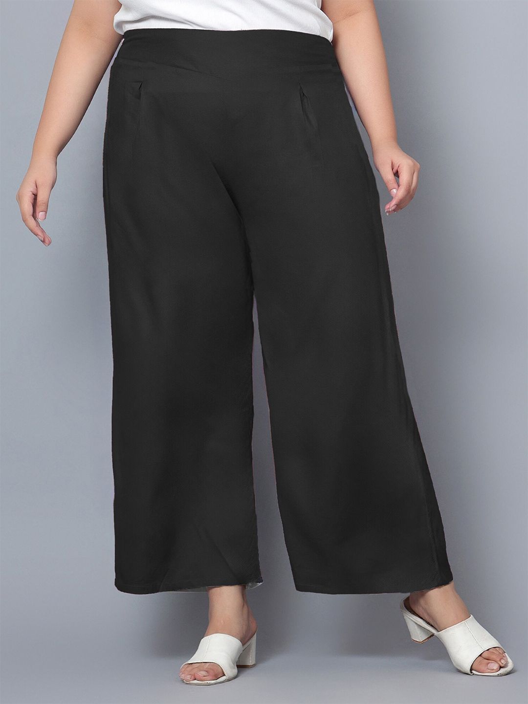 Black Plus Size Trousers — view 1