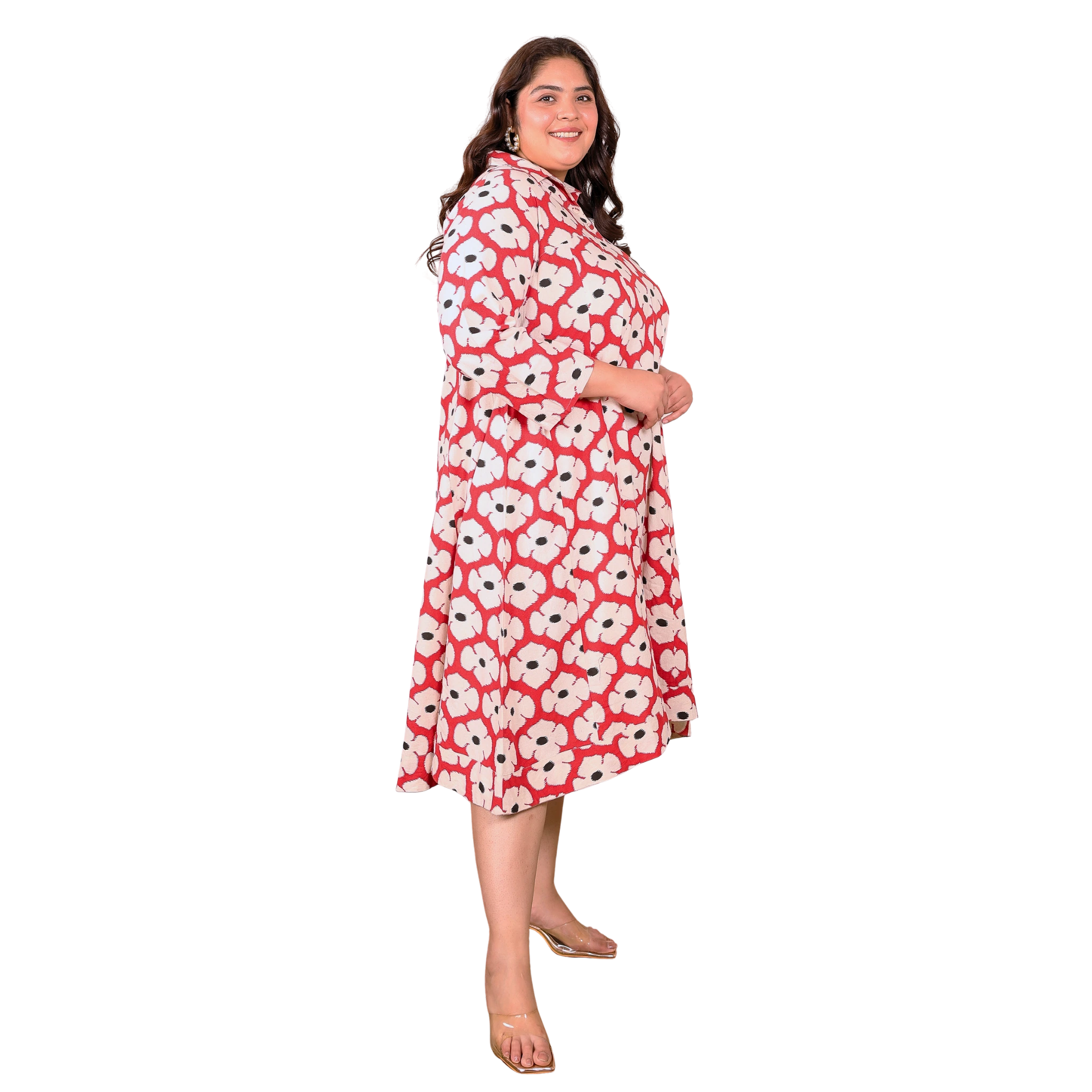 Red Floral Kali Plus Size Dress