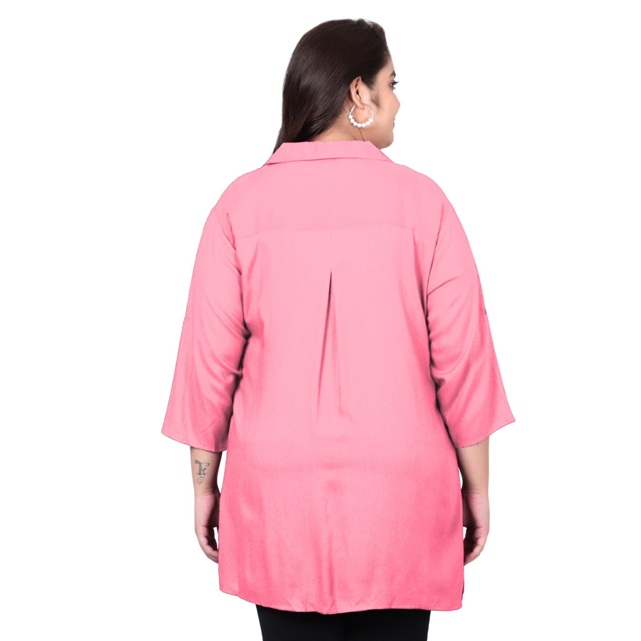 Pink Longline Plus Size Shirt