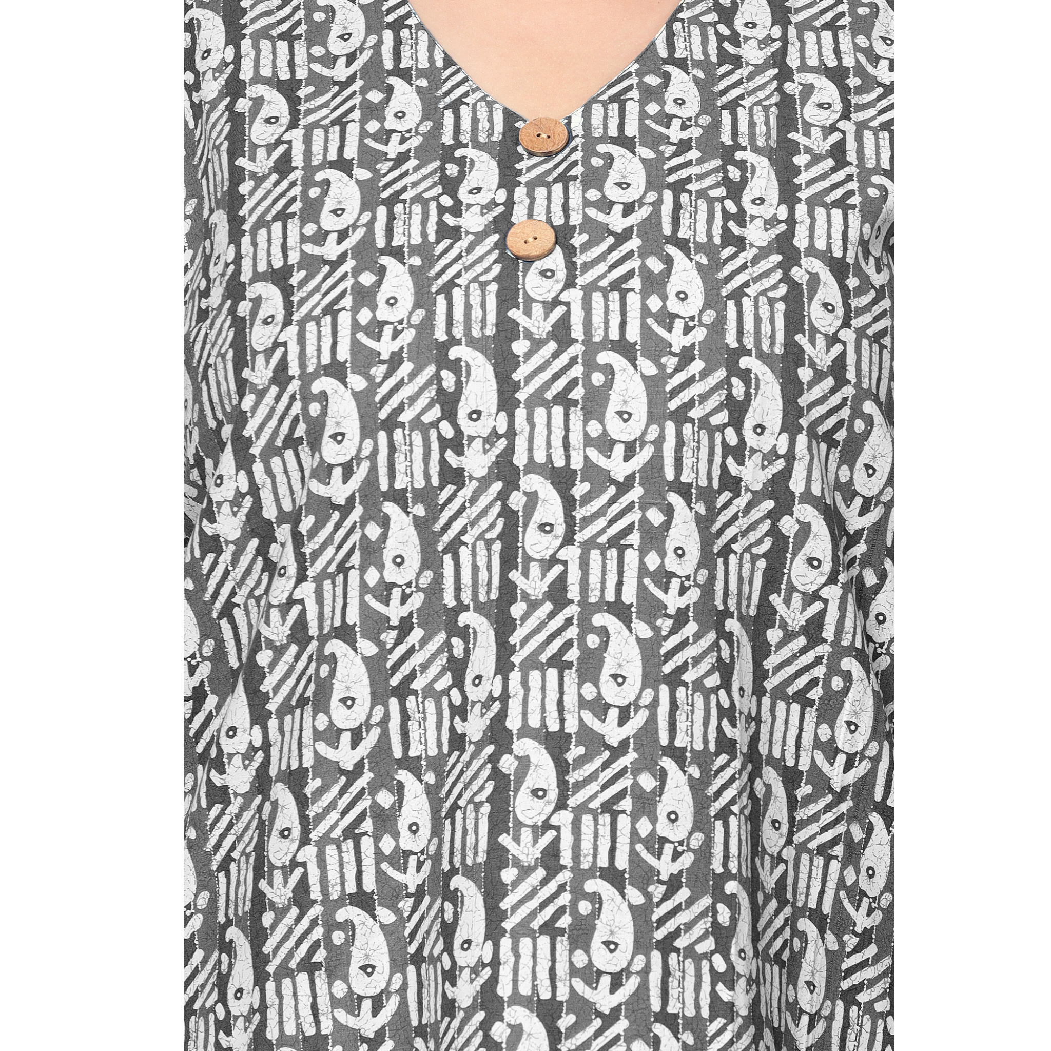 Black Paisley Plus Size Tunic