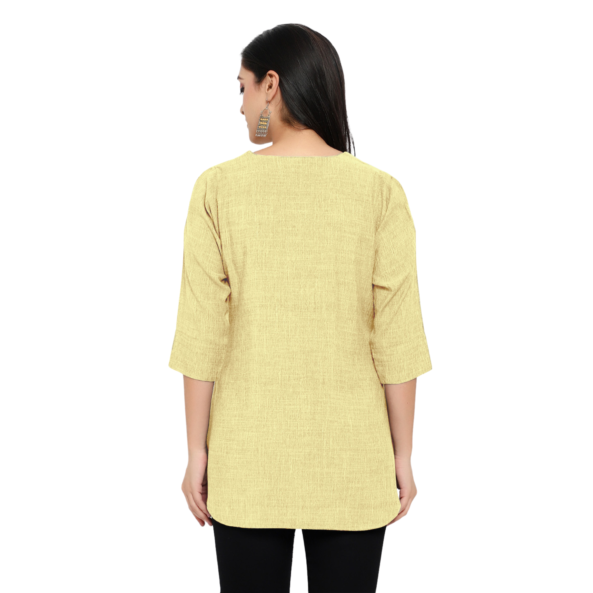 Yellow Cotton Linen Tunic