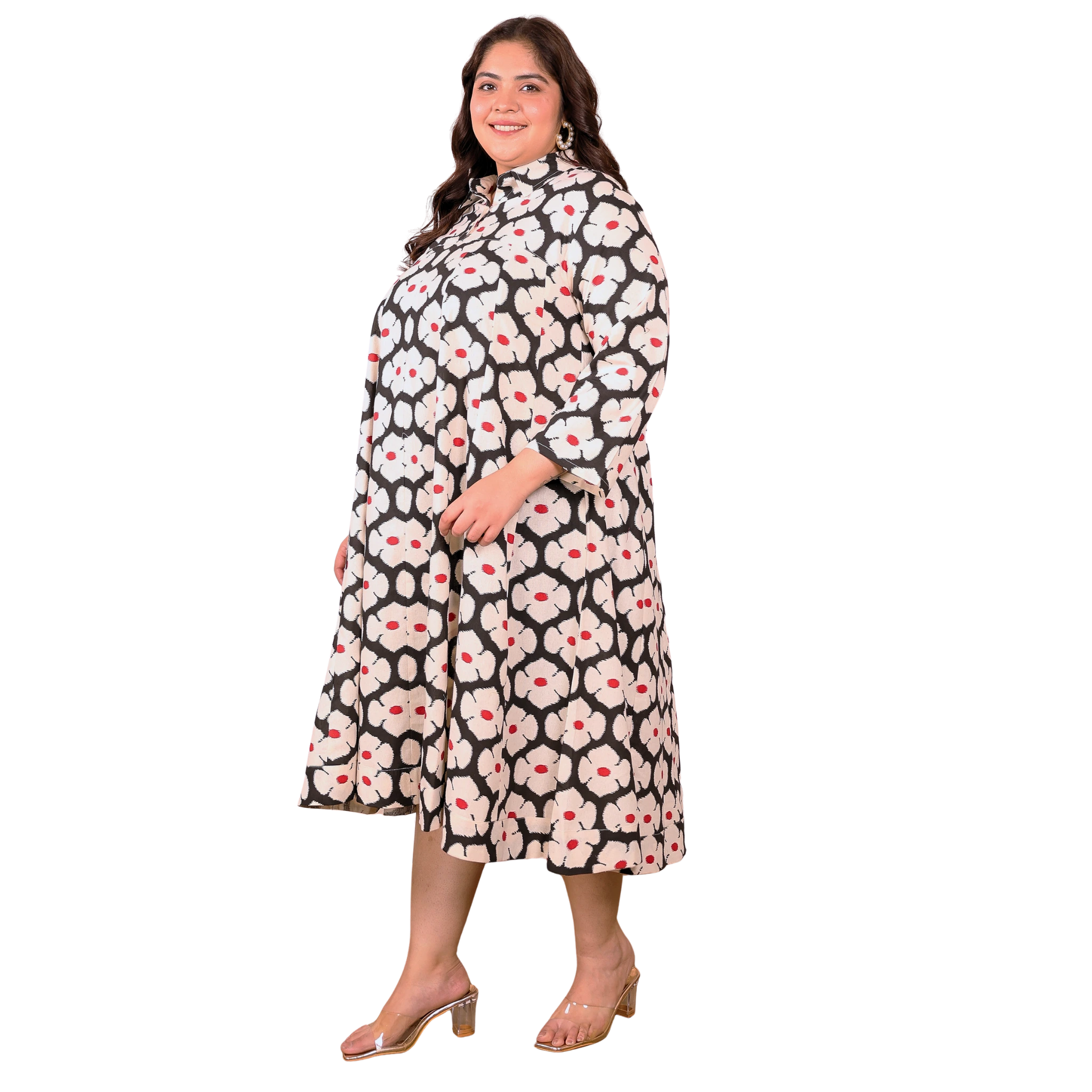 Black Floral Kali Plus Size Dress
