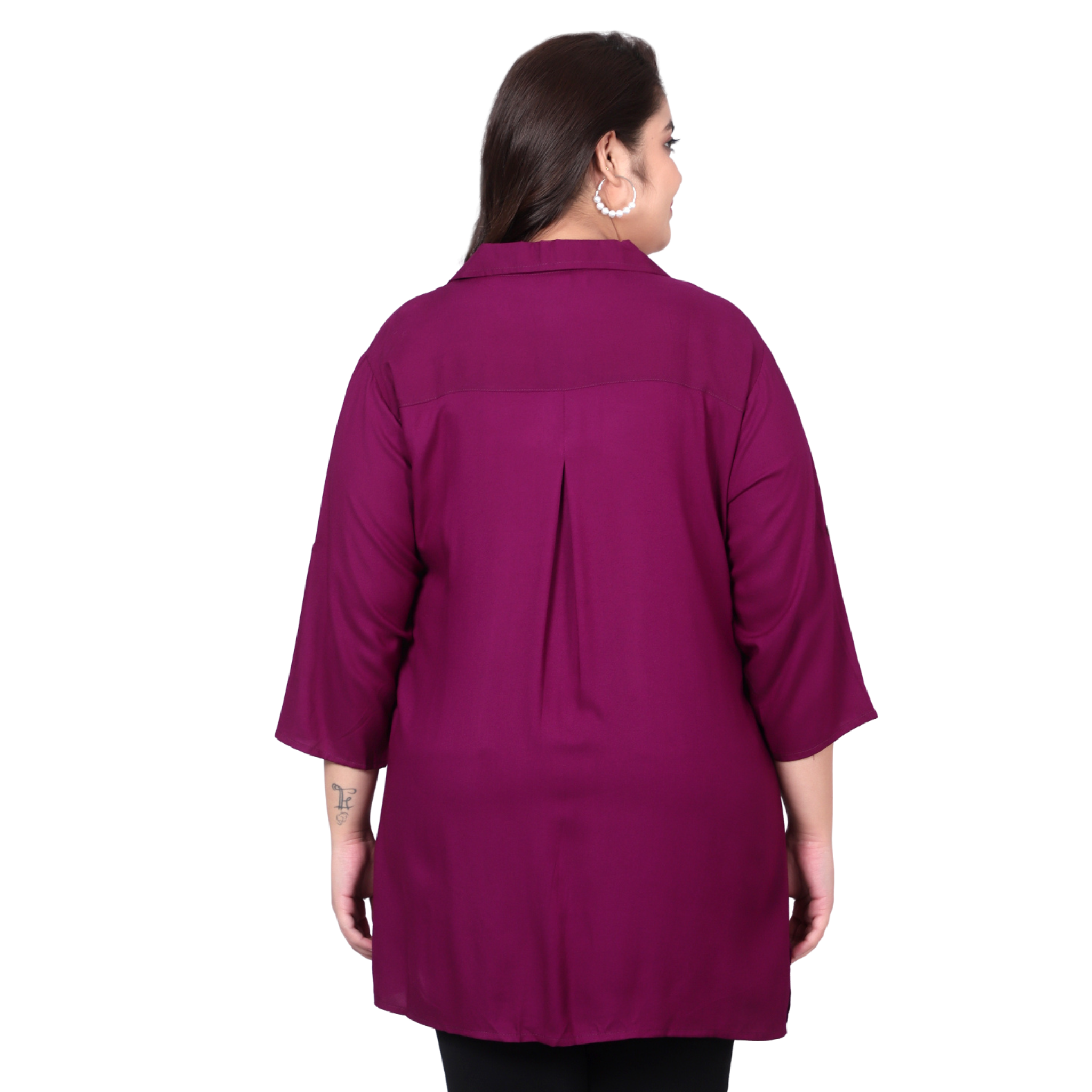 Purple Longline Plus Size Shirt