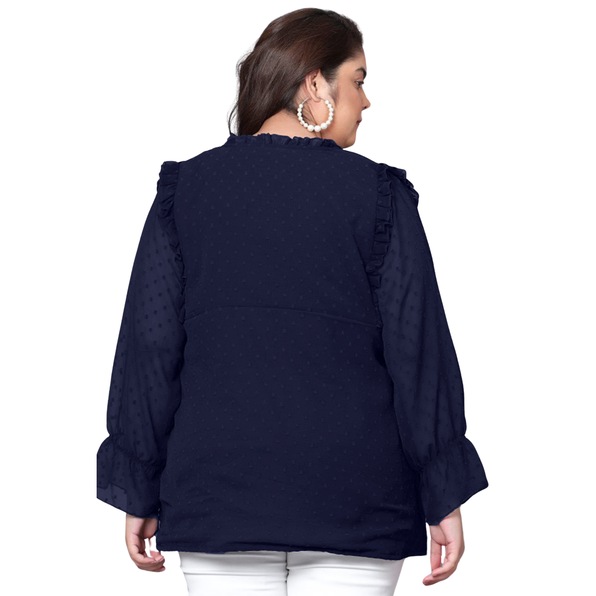 Blue Georgette Plus Size Tunic