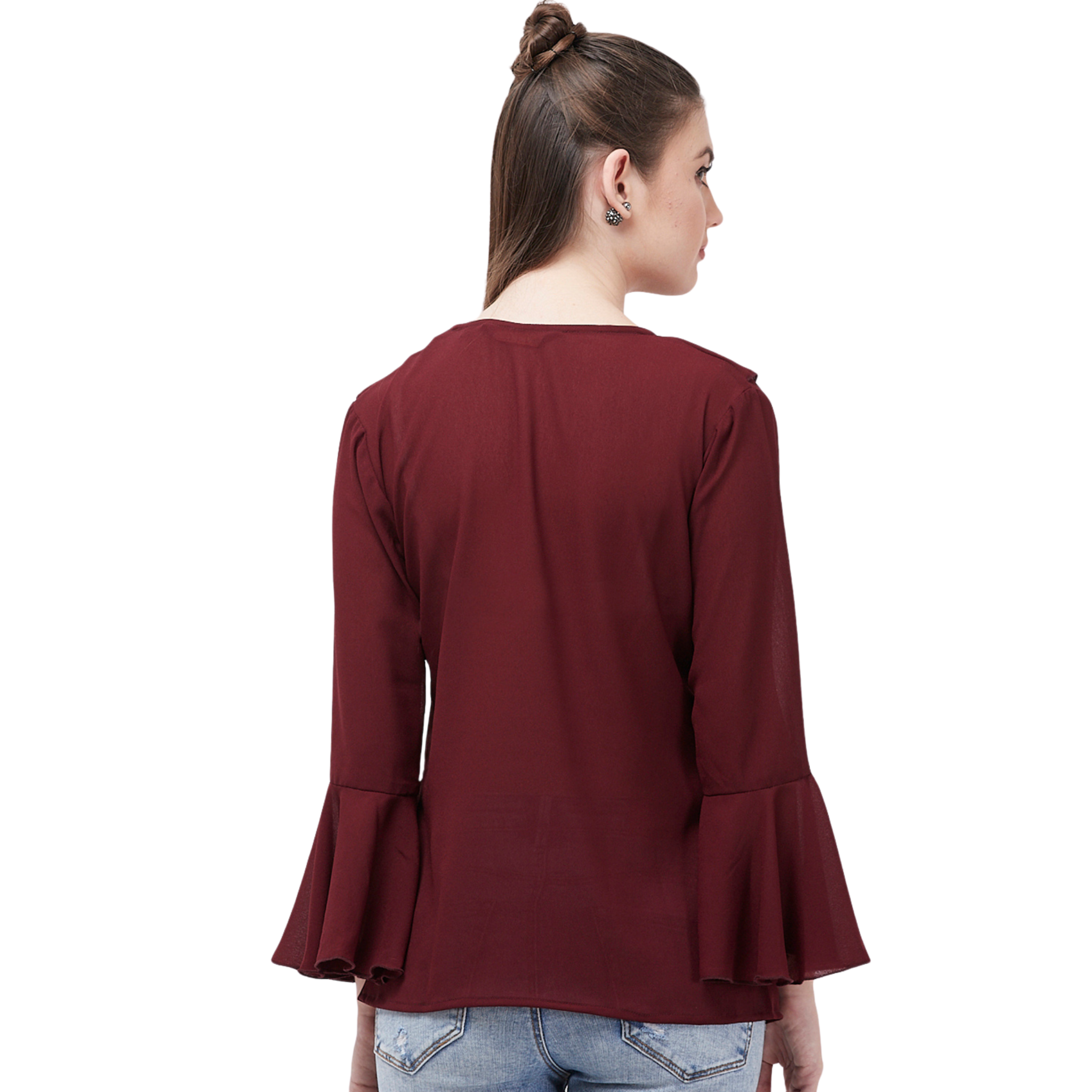 Maroon Flared Top