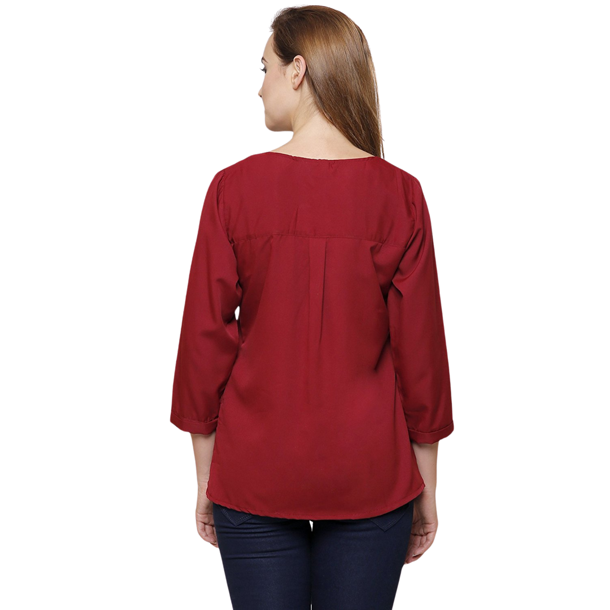 Maroon Front Zipper Top