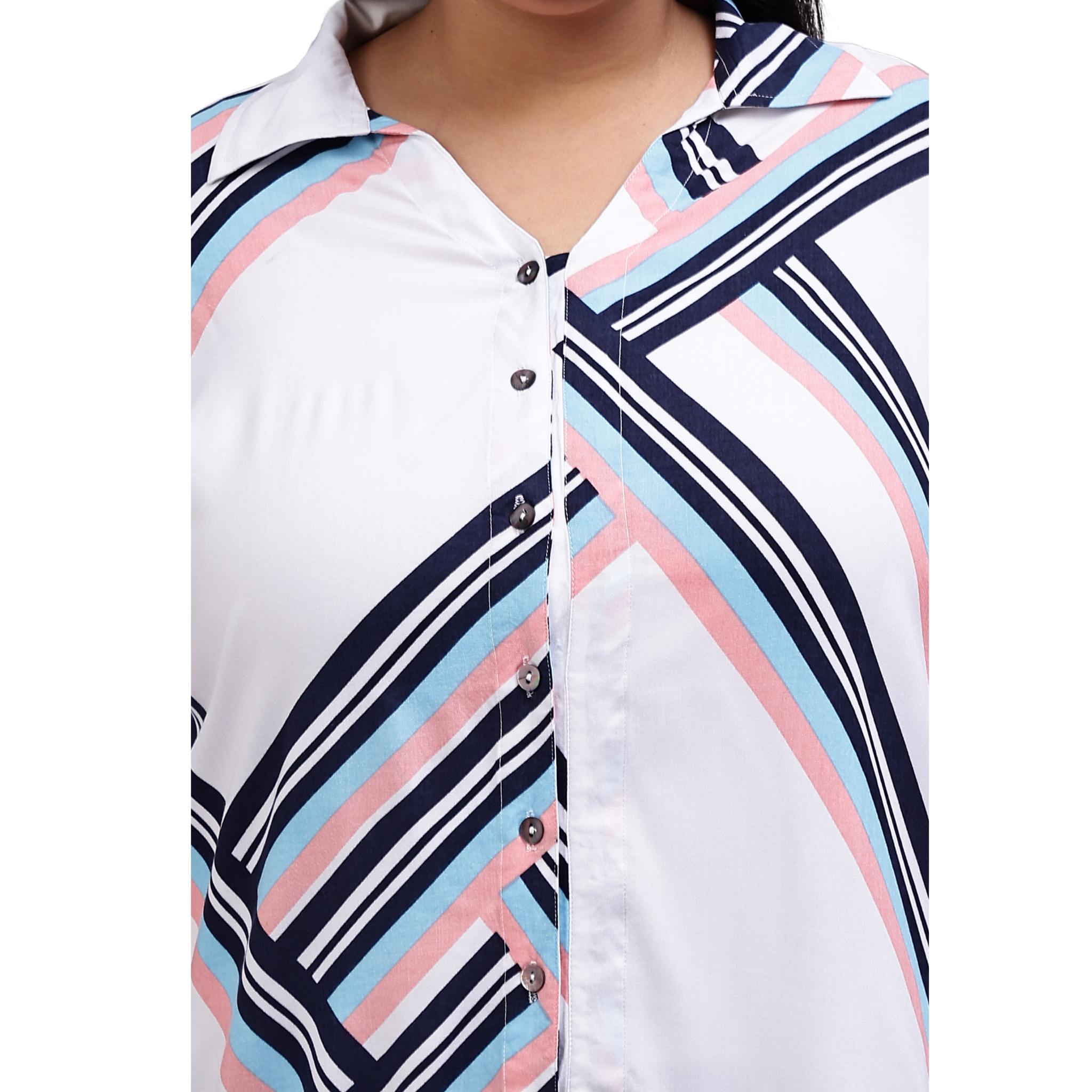 Pink Stripe Longline Shirt