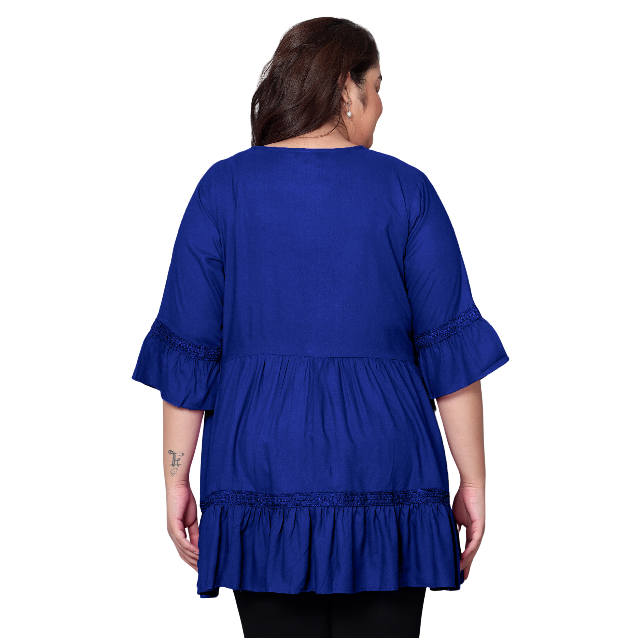 Blue Lace Plus Size Tunic