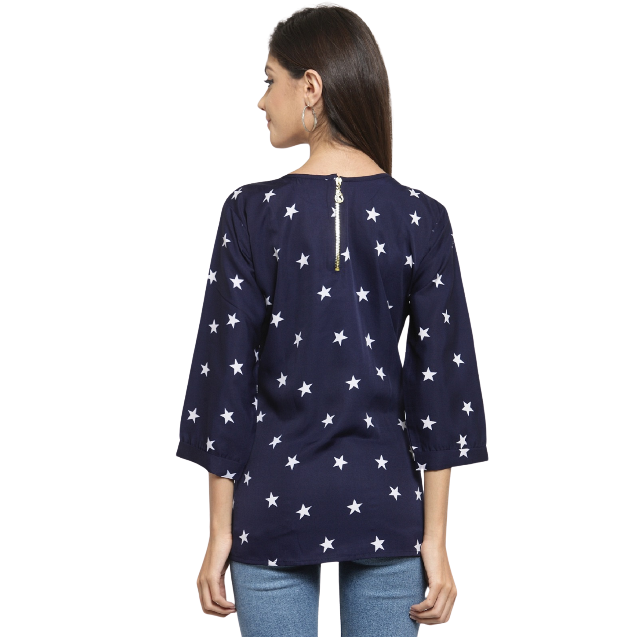 Blue Star Print Top