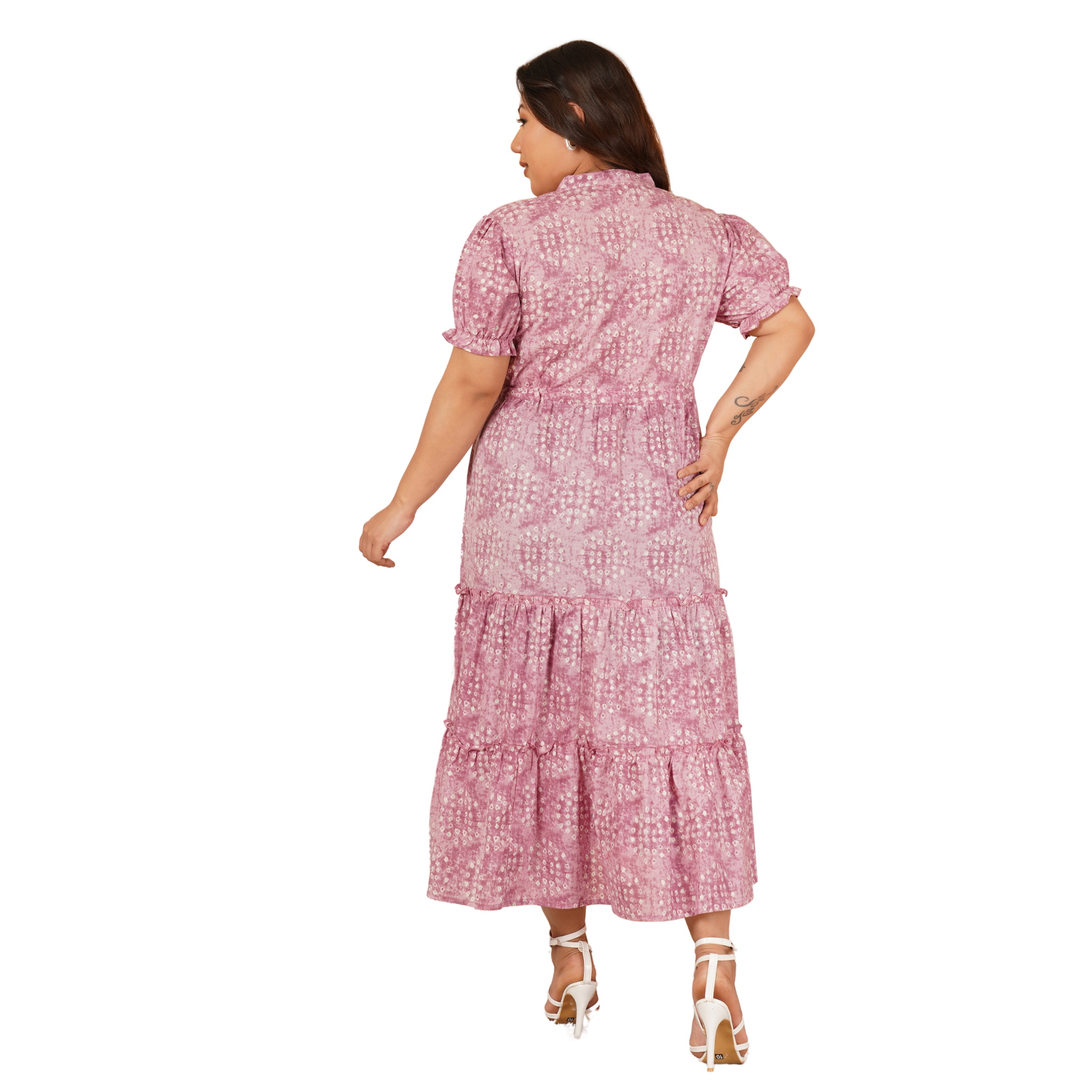 Pink Tiered Plus Size Dress