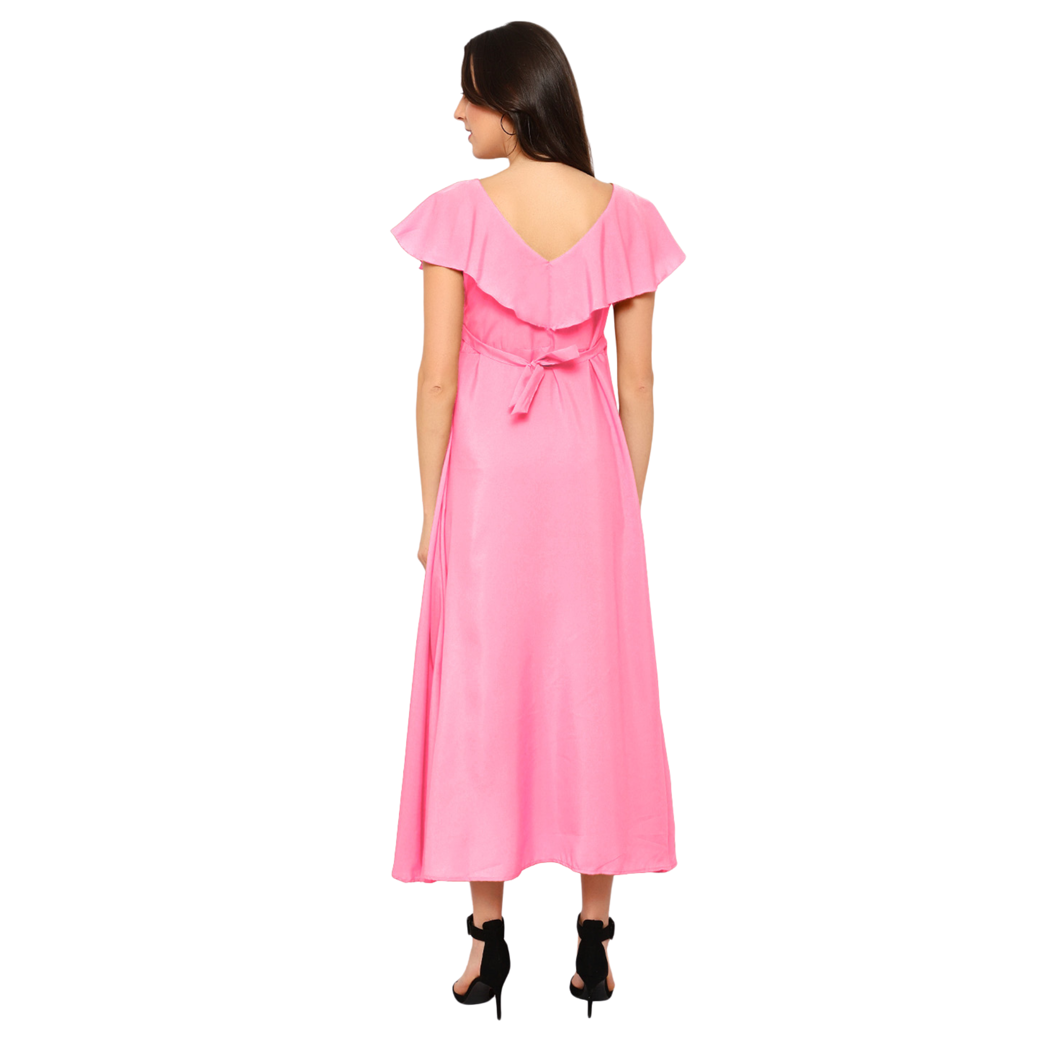 Pink Solid Maxi Dress