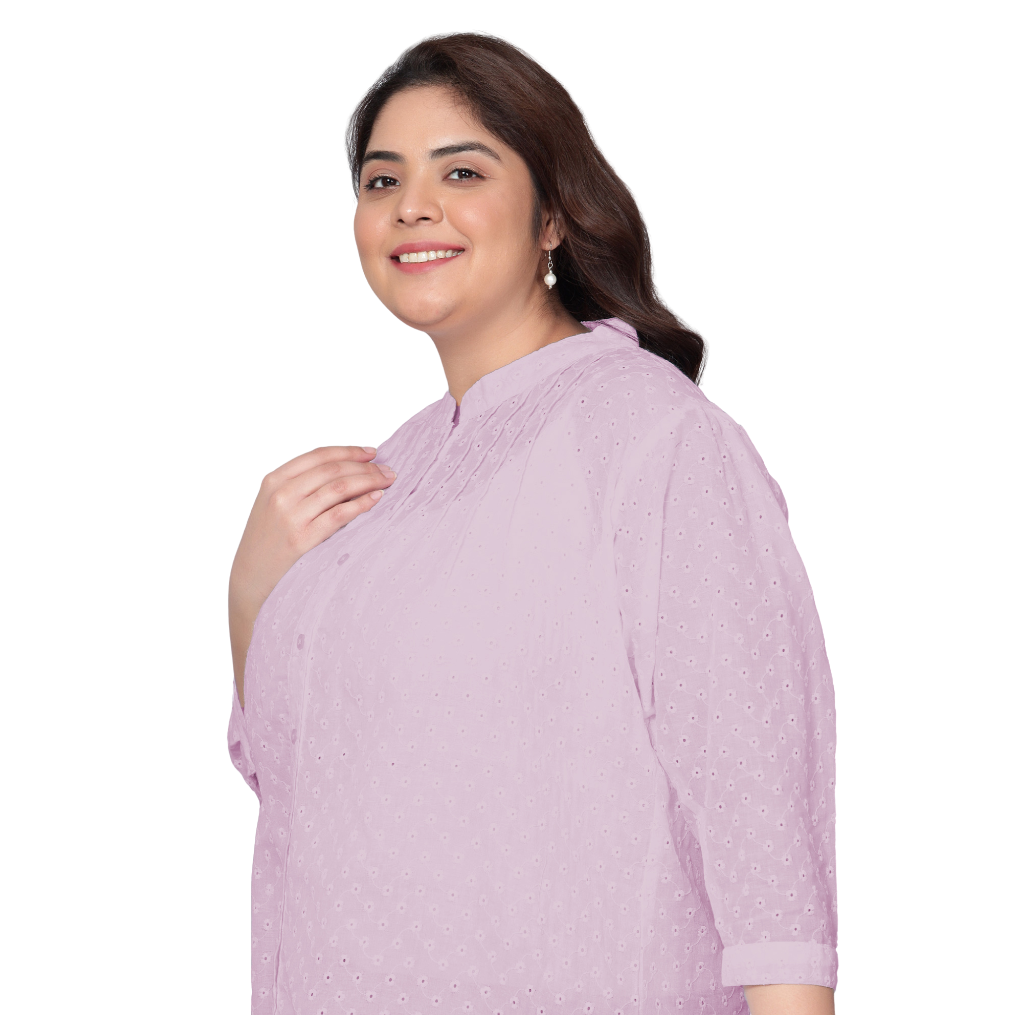 Pink Chikankari Plus Size Tunic