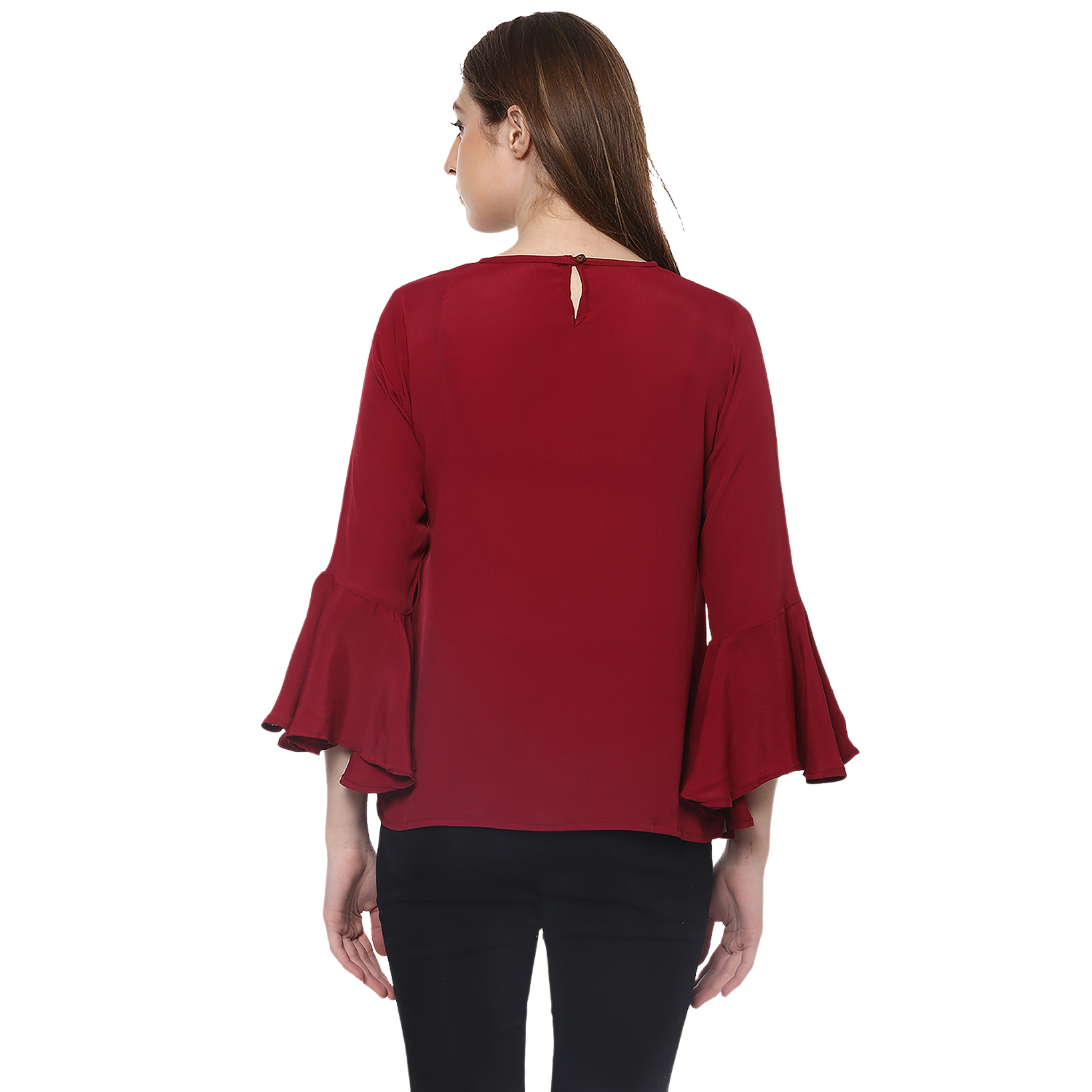 Maroon Crepe Top