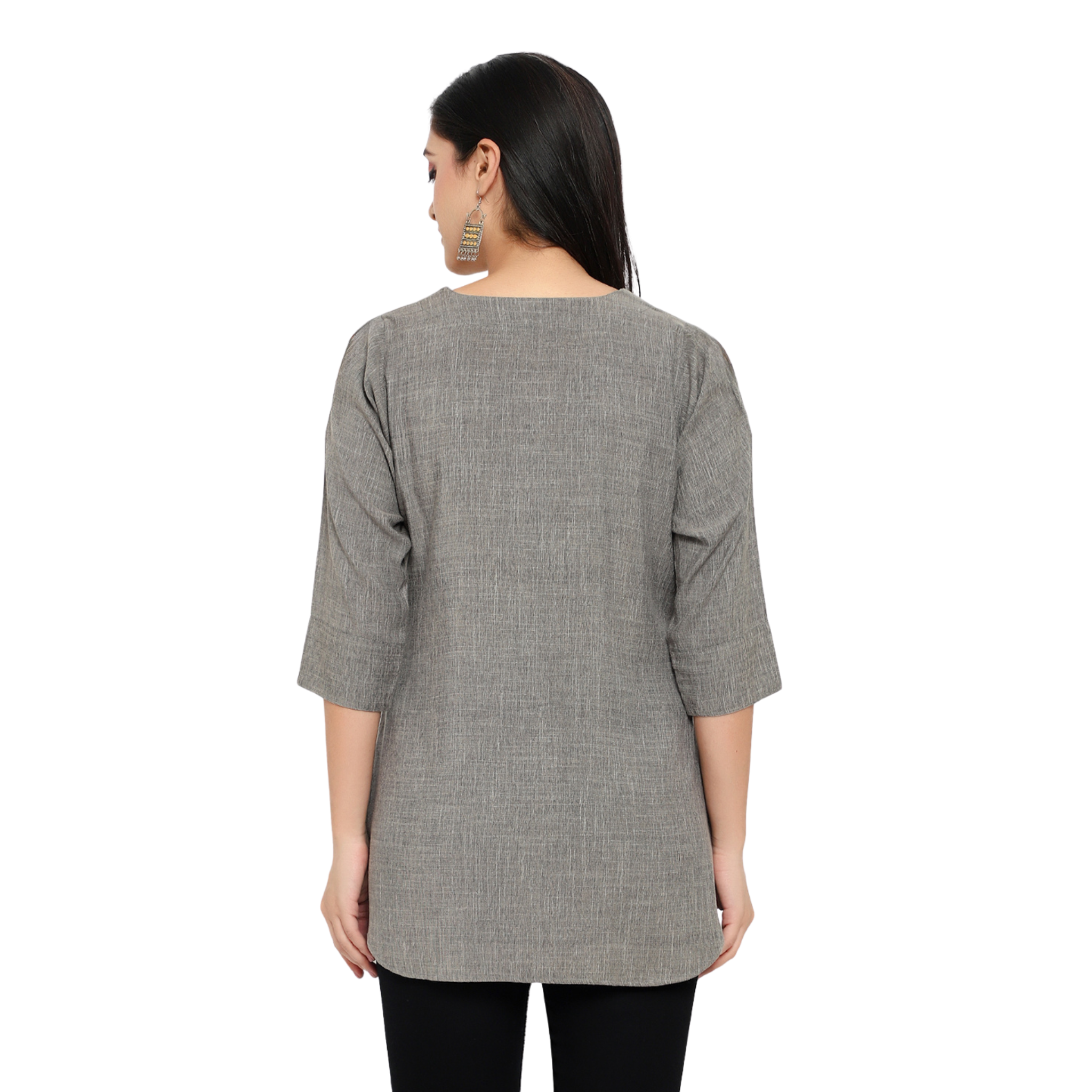 Grey Cotton Linen Tunic